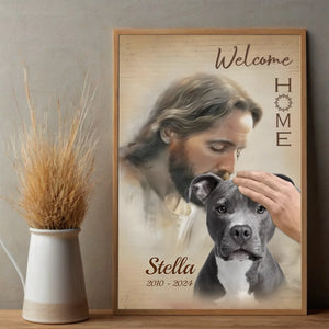 Customizable Pet Memorial Poster A Heartfelt “Welcome Home” Tribute to a Loving Friend - 89Prints