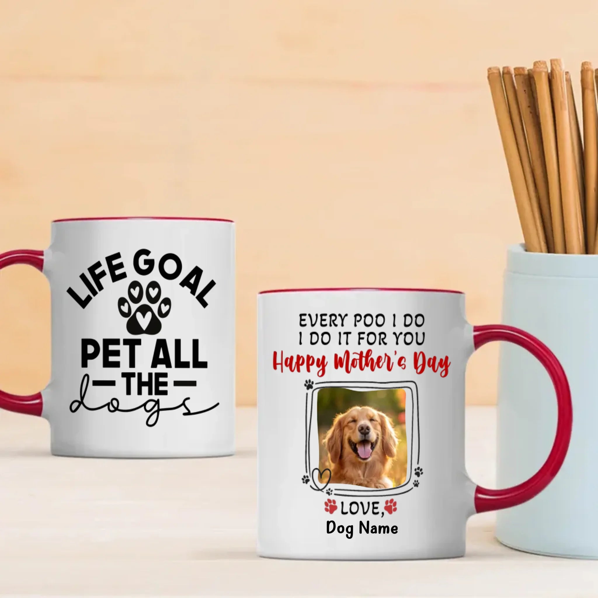 Life Goal Pet All the Dogs Mug – Personalized Gift With Photo Of Your Brave Dog - 89Prints