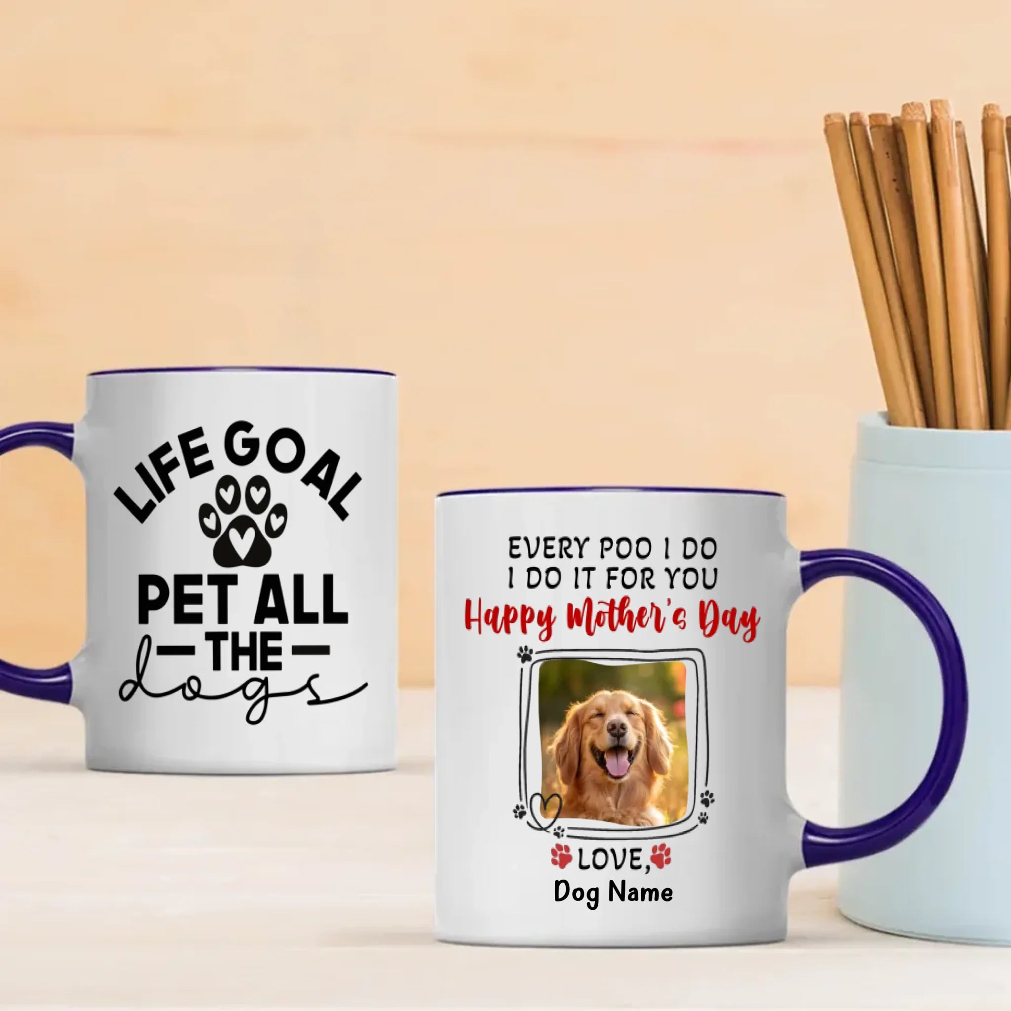 Life Goal Pet All the Dogs Mug – Personalized Gift With Photo Of Your Brave Dog - 89Prints