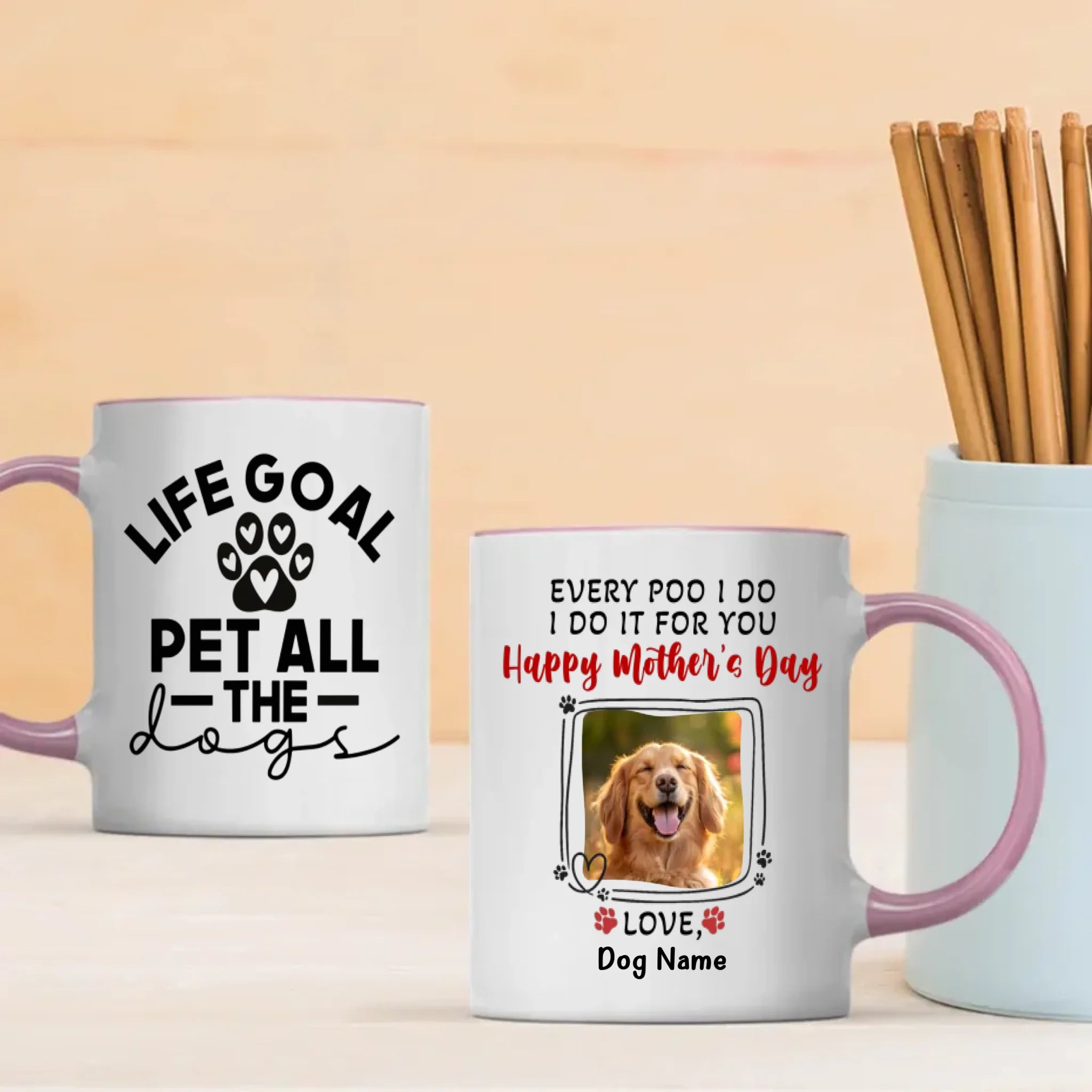 Life Goal Pet All the Dogs Mug – Personalized Gift With Photo Of Your Brave Dog - 89Prints