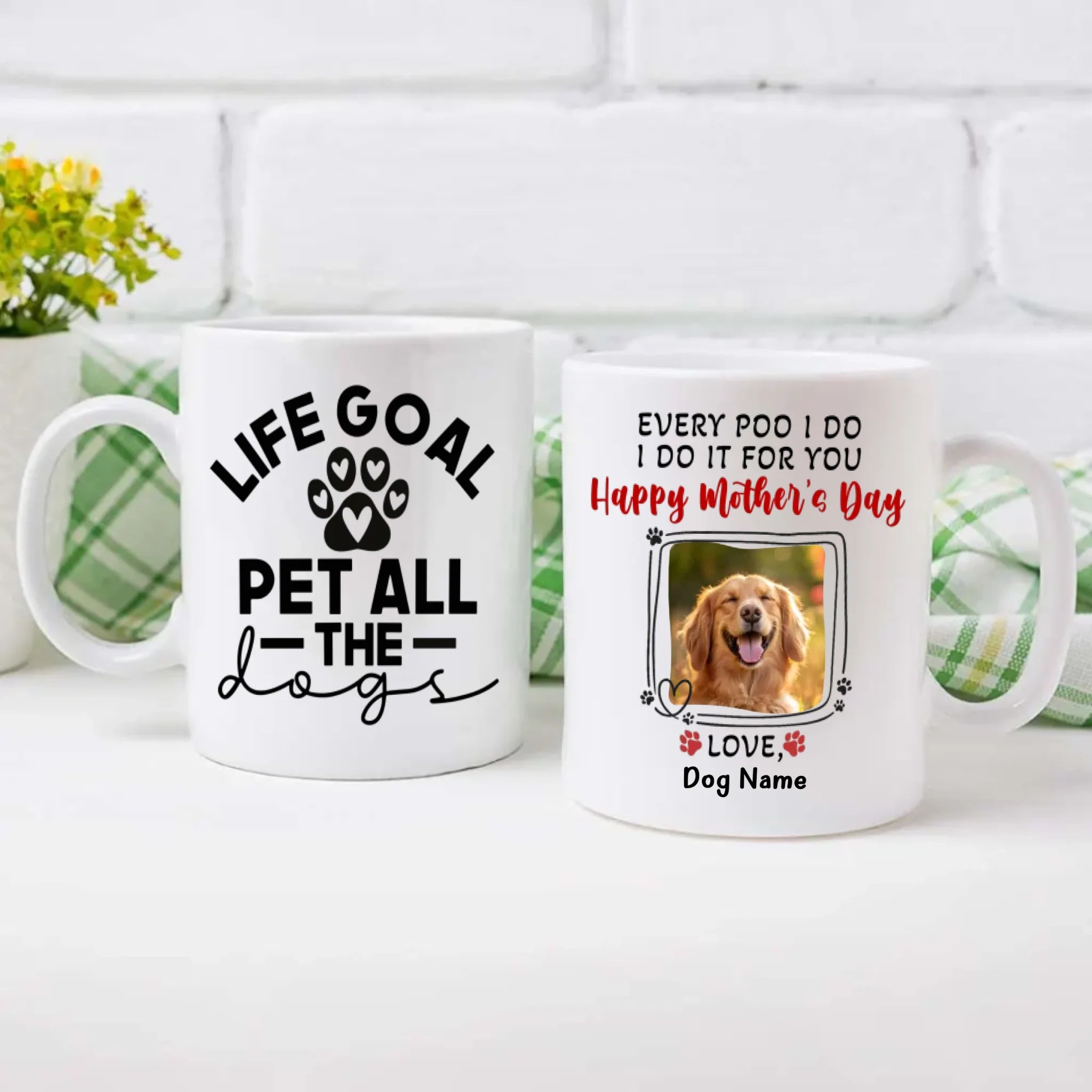 Life Goal Pet All the Dogs Mug – Personalized Gift With Photo Of Your Brave Dog - 89Prints