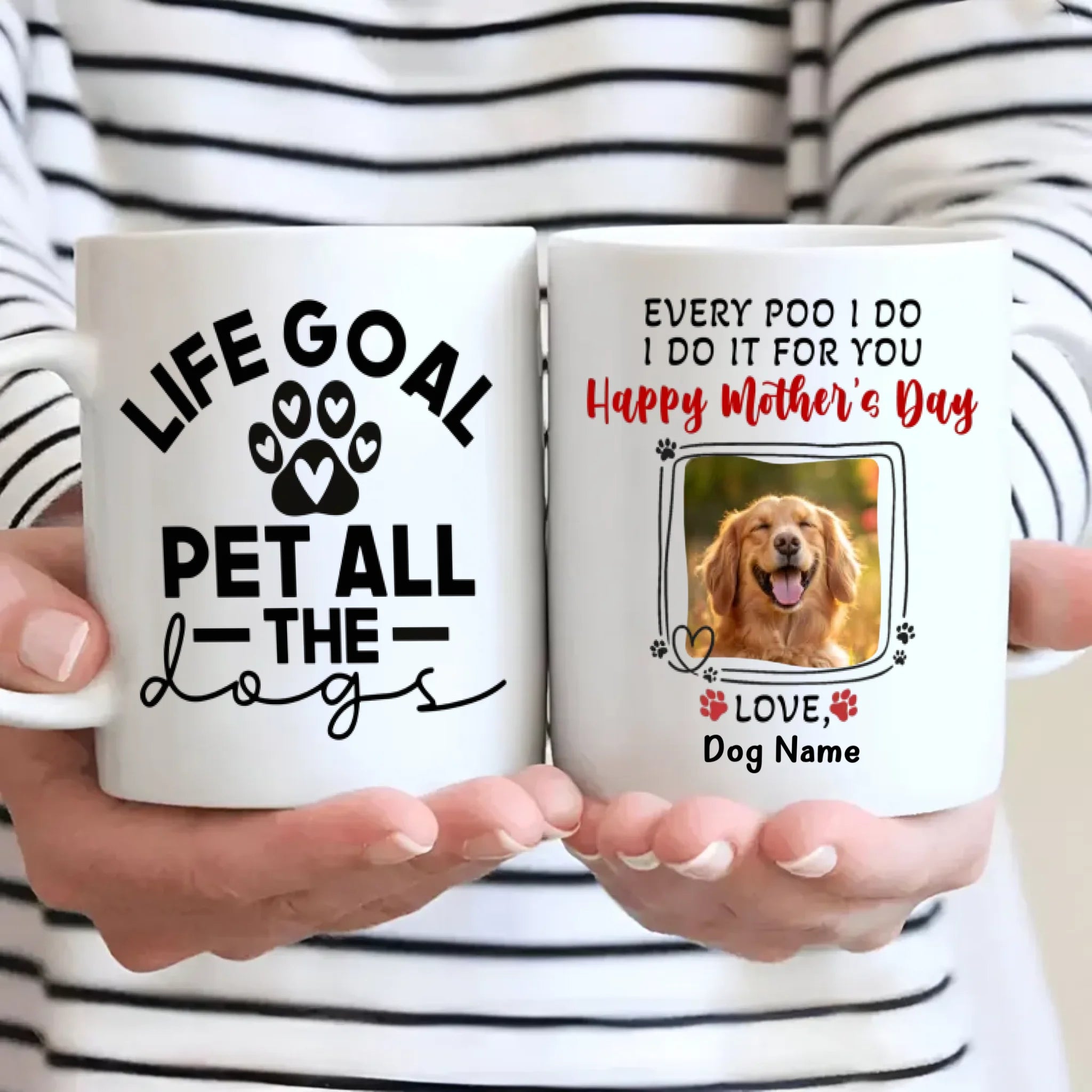 Life Goal Pet All the Dogs Mug – Personalized Gift With Photo Of Your Brave Dog - 89Prints