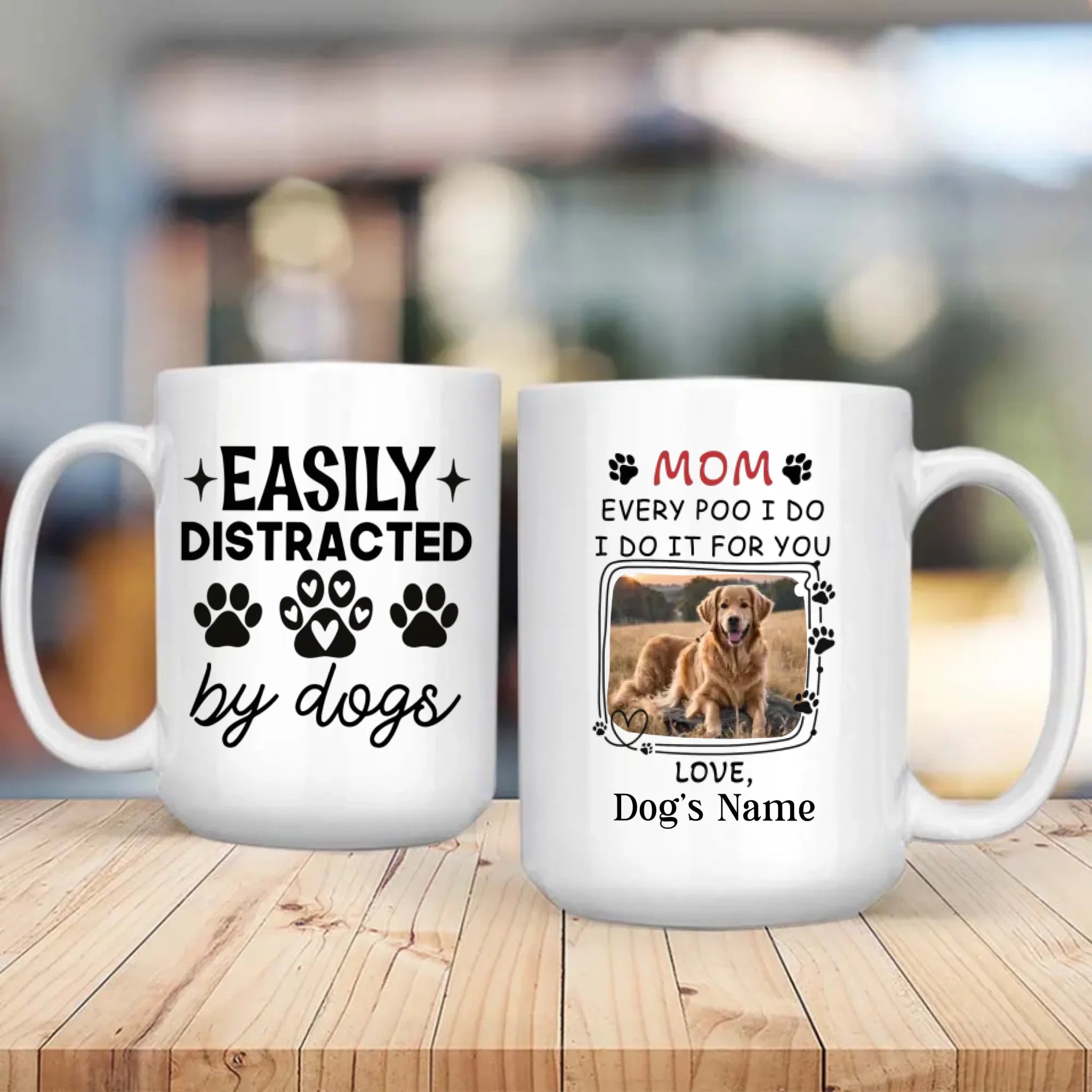 Easily Distracted by Dogs Mug – Personalized, Fun & Heartwarming Gift for Dog Lovers - 89Prints