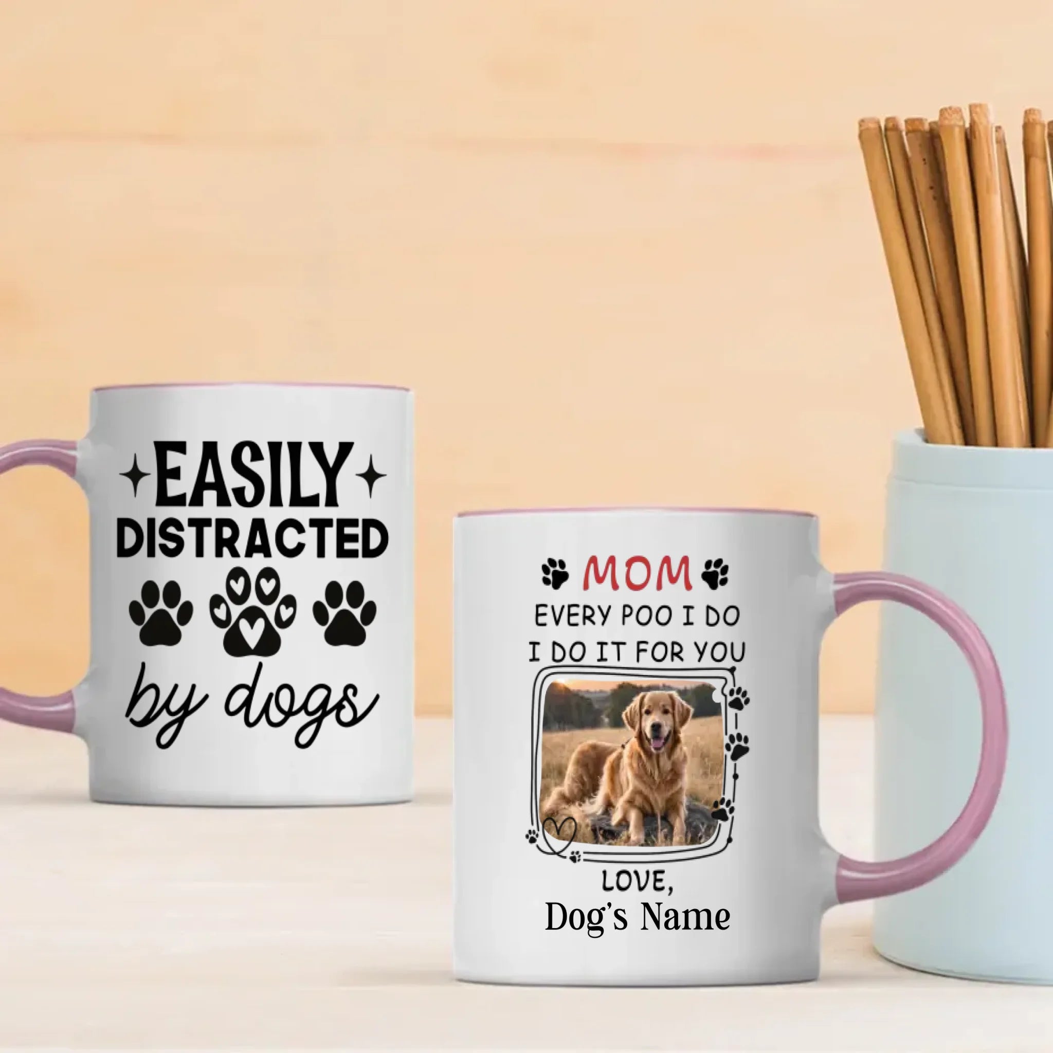 Easily Distracted by Dogs Mug – Personalized, Fun & Heartwarming Gift for Dog Lovers - 89Prints