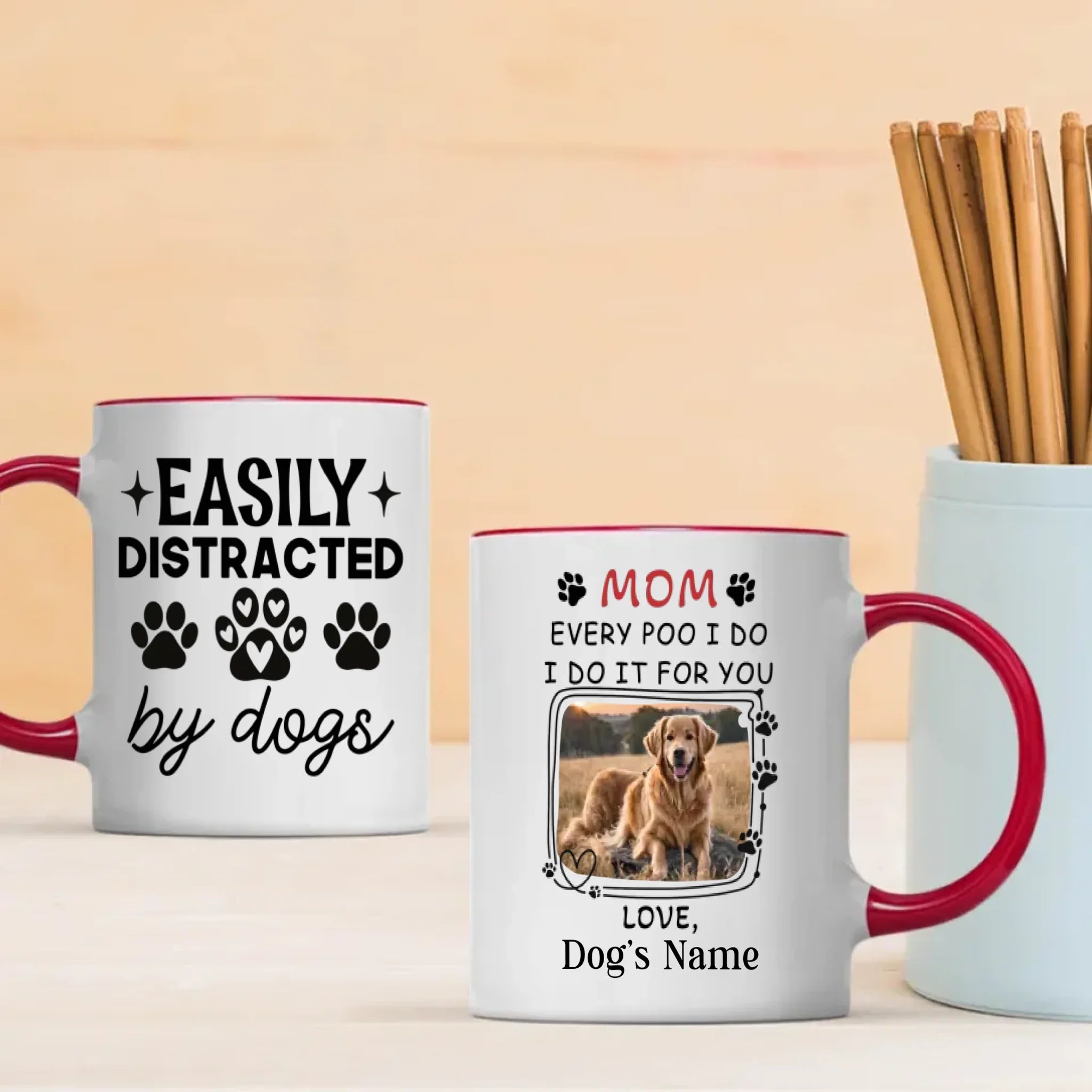 Easily Distracted by Dogs Mug – Personalized, Fun & Heartwarming Gift for Dog Lovers - 89Prints