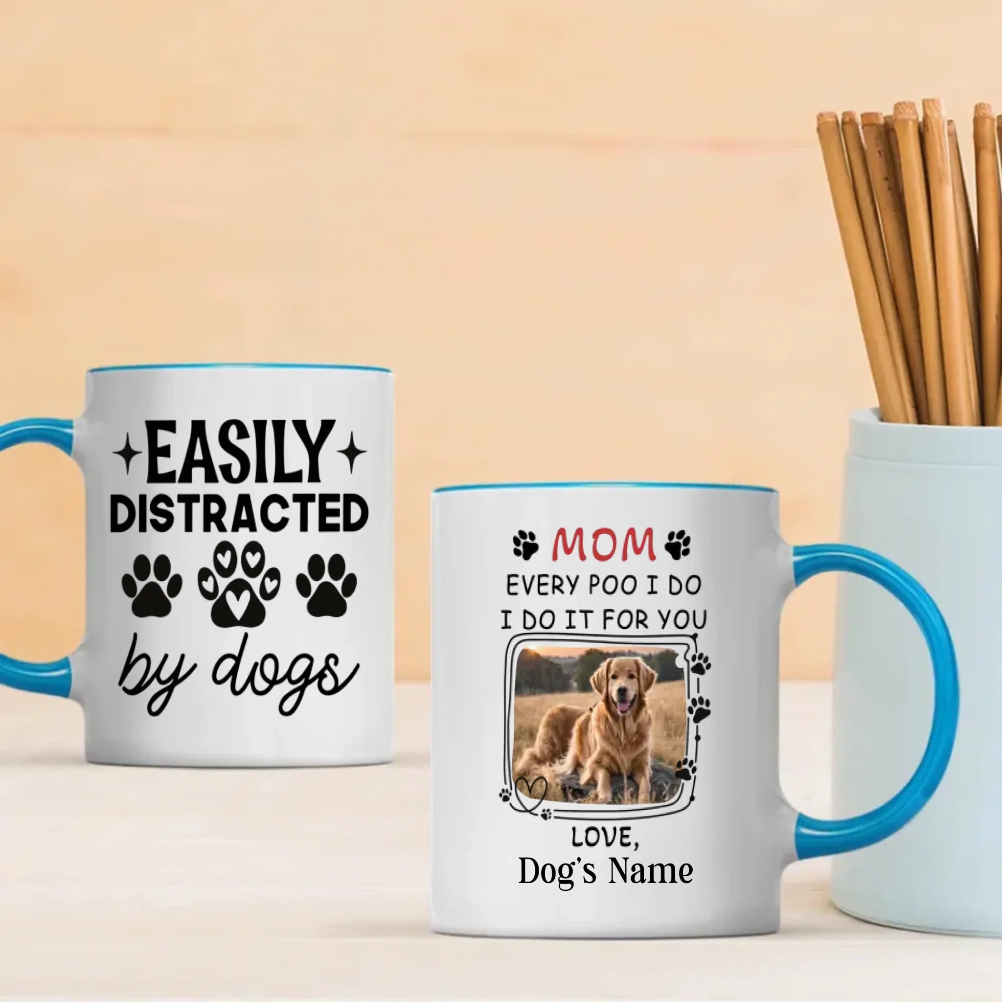 Easily Distracted by Dogs Mug – Personalized, Fun & Heartwarming Gift for Dog Lovers - 89Prints