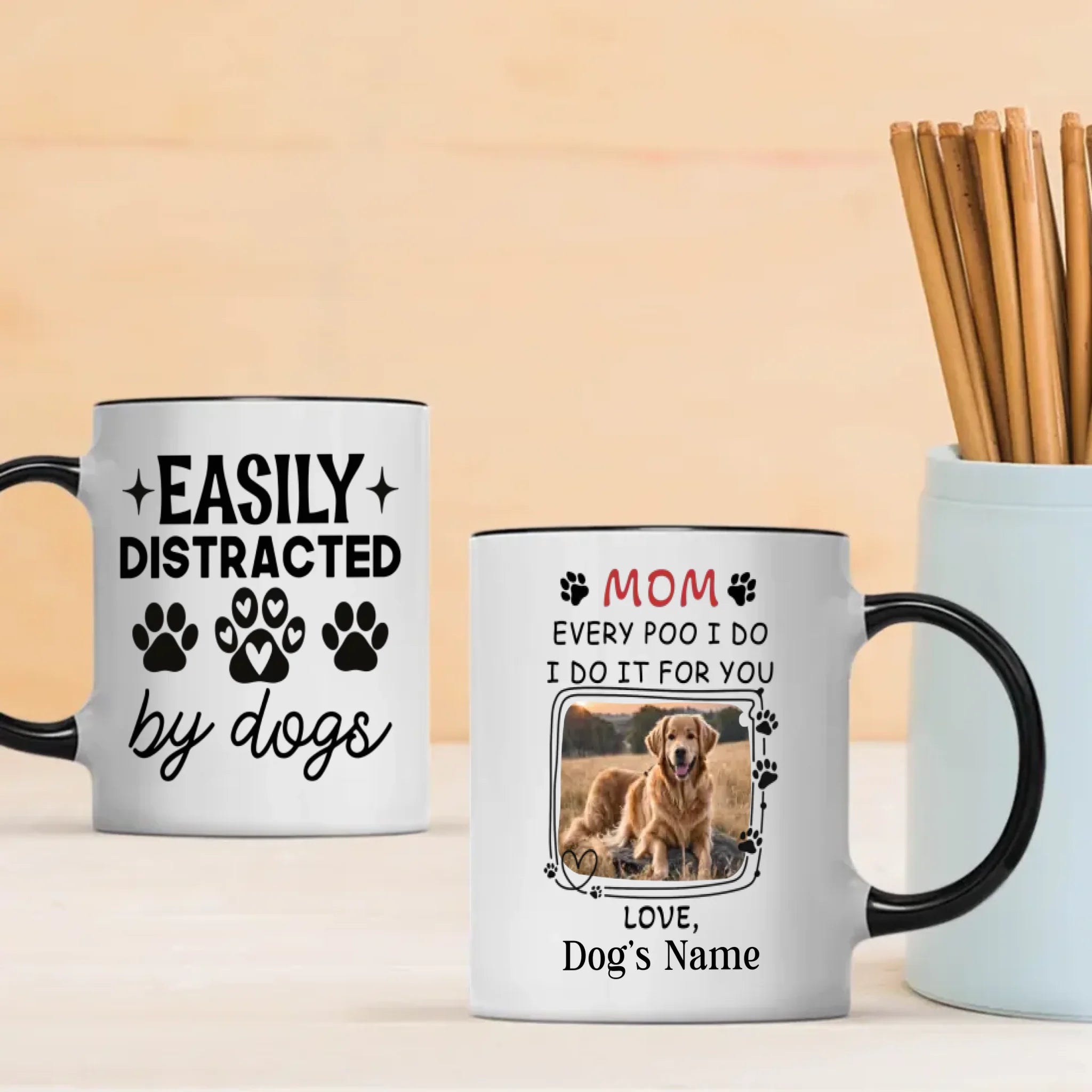 Easily Distracted by Dogs Mug – Personalized, Fun & Heartwarming Gift for Dog Lovers - 89Prints