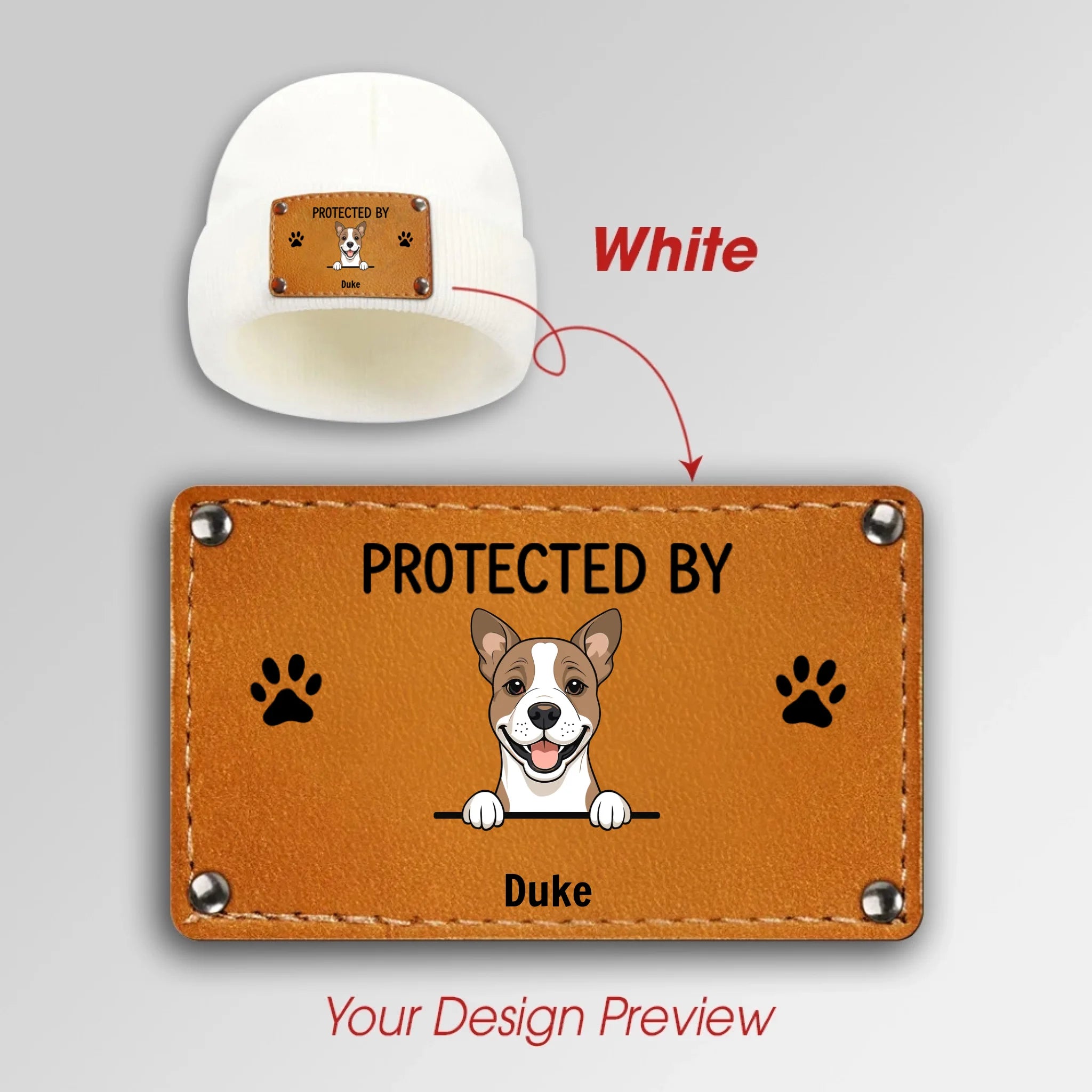 Personalized Pet Beanie – Protected by My Four-Legged Angels - 89Prints