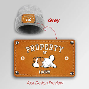 Personalized Property of My Dog Beanie – Custom Dog Lover Gift, Funny Pet Owner Winter Hat - 89Prints