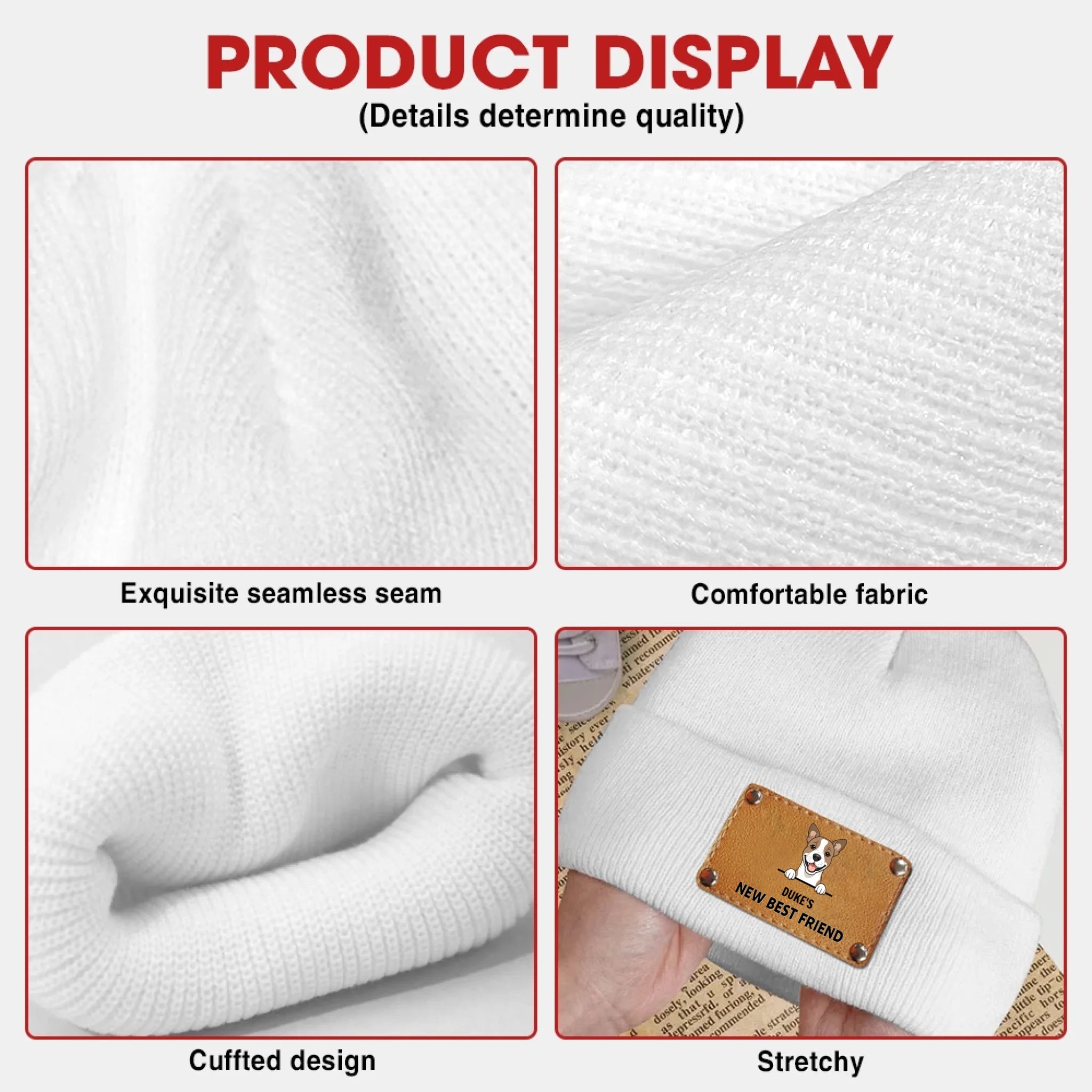 Custom New Best Friend My Pup Beanie – Personalized Dog Lover Winter Hat - 89Prints