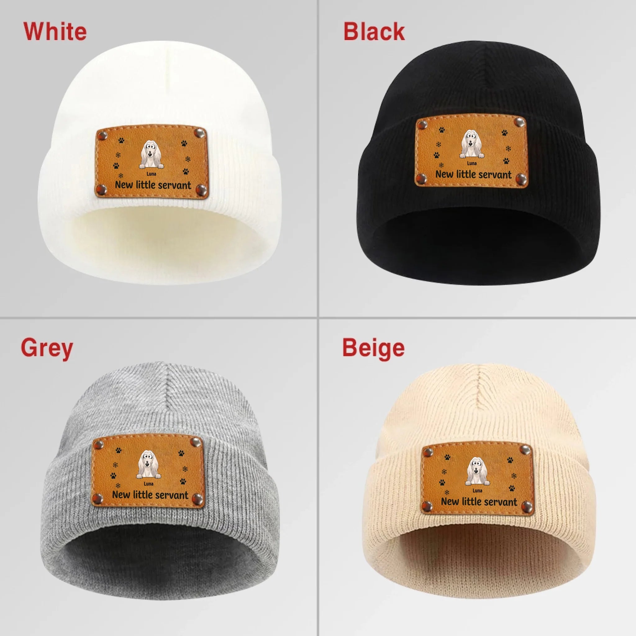 Personalized Dog Name Beanie – Embroidered Pet Lover Hat, Matching New Little Servant - 89Prints