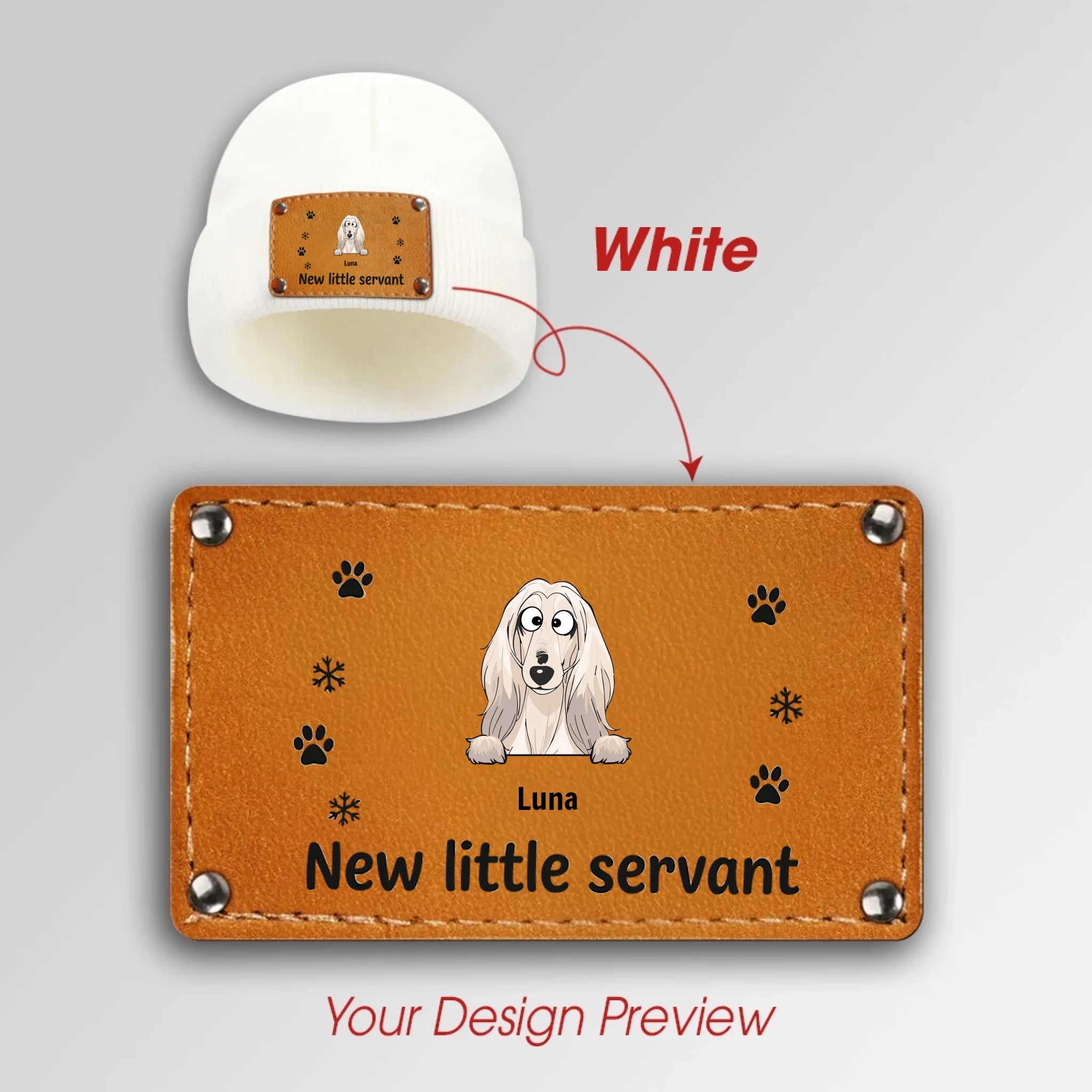 Personalized Dog Name Beanie – Embroidered Pet Lover Hat, Matching New Little Servant - 89Prints