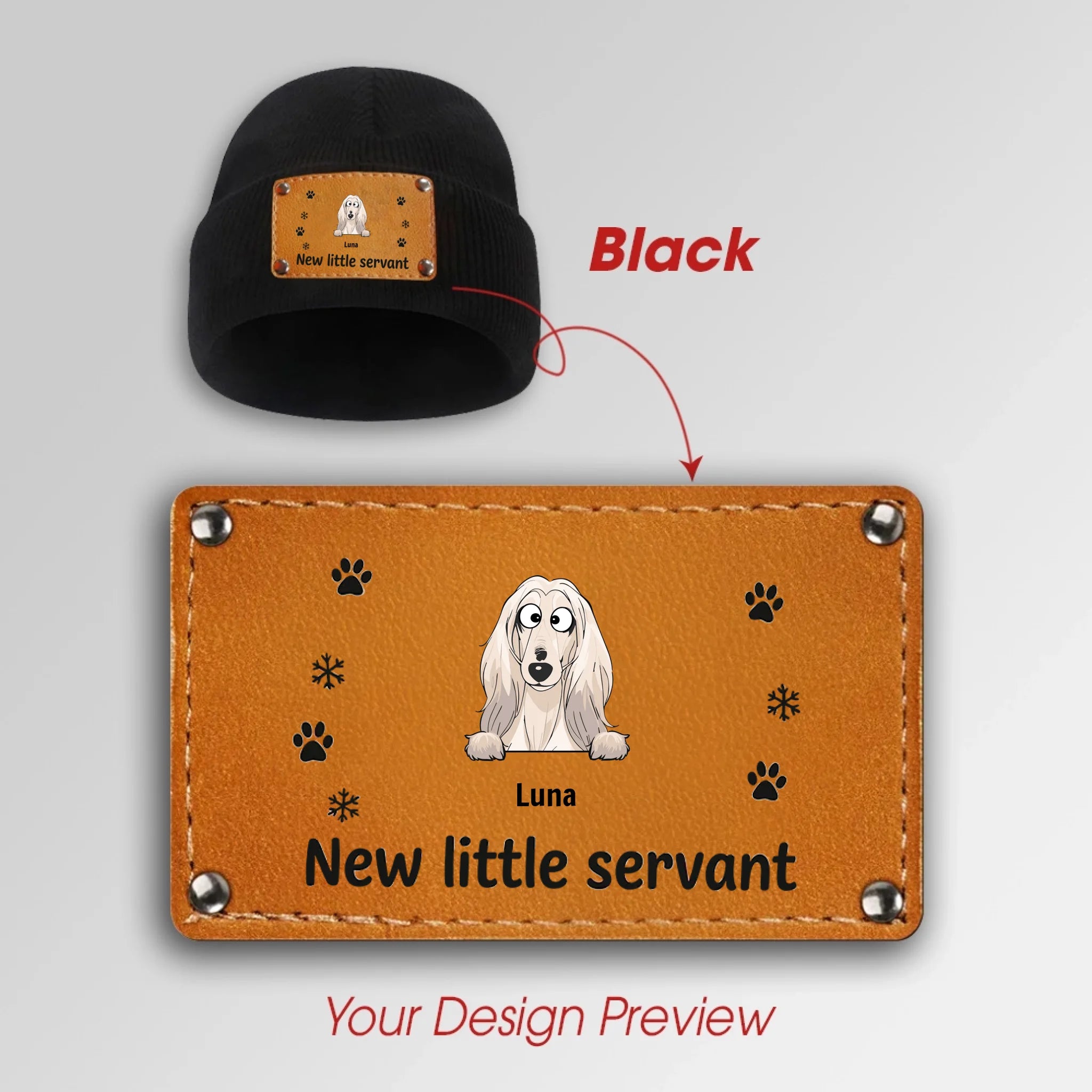 Personalized Dog Name Beanie – Embroidered Pet Lover Hat, Matching New Little Servant - 89Prints