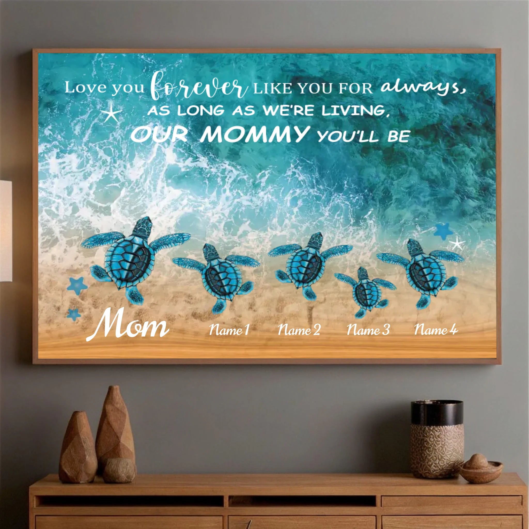 Mother’s Day Special – Personalized Turtle Ocean Poster for Beach-Loving Moms - 89Prints