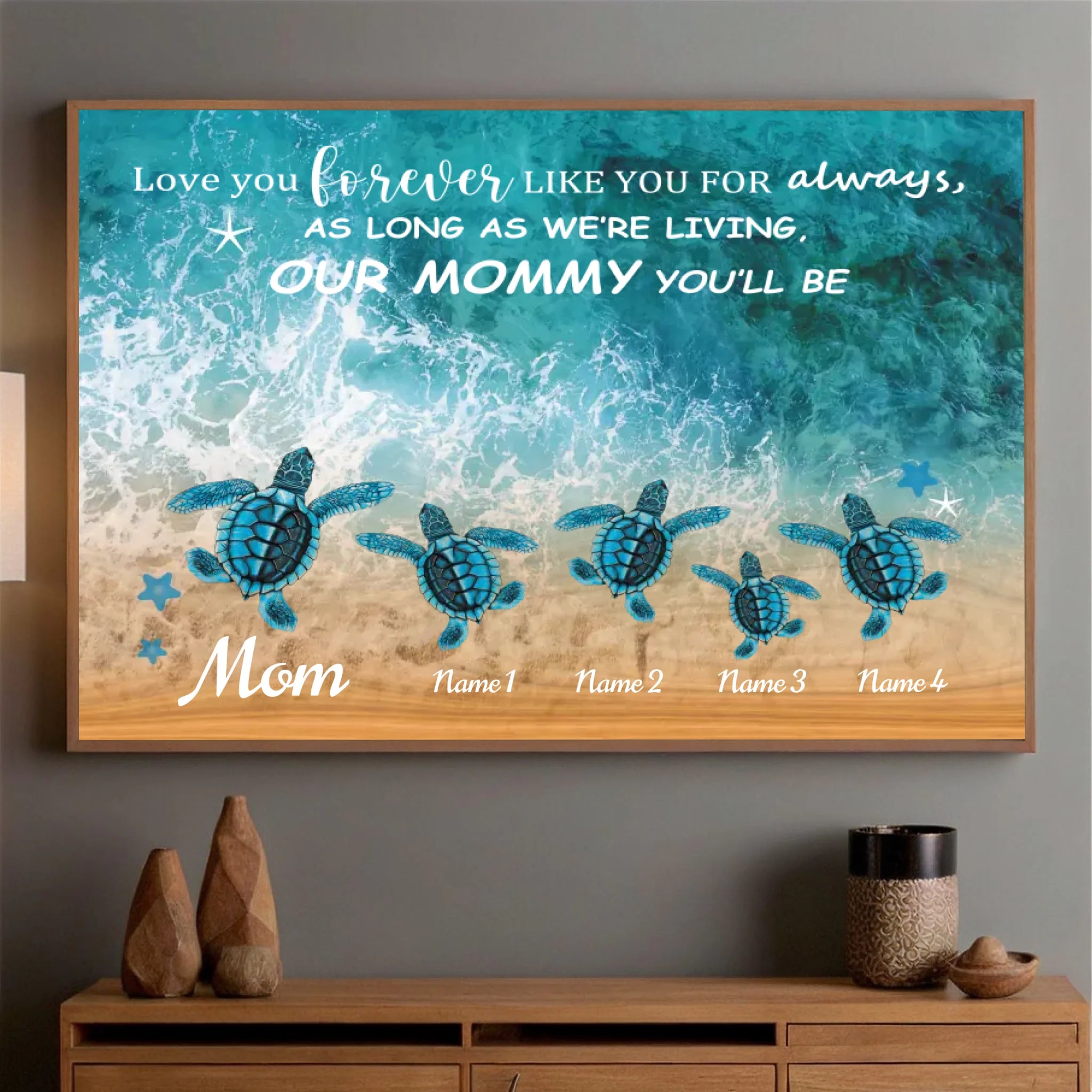 Mother’s Day Special – Personalized Turtle Ocean Poster for Beach-Loving Moms - 89Prints