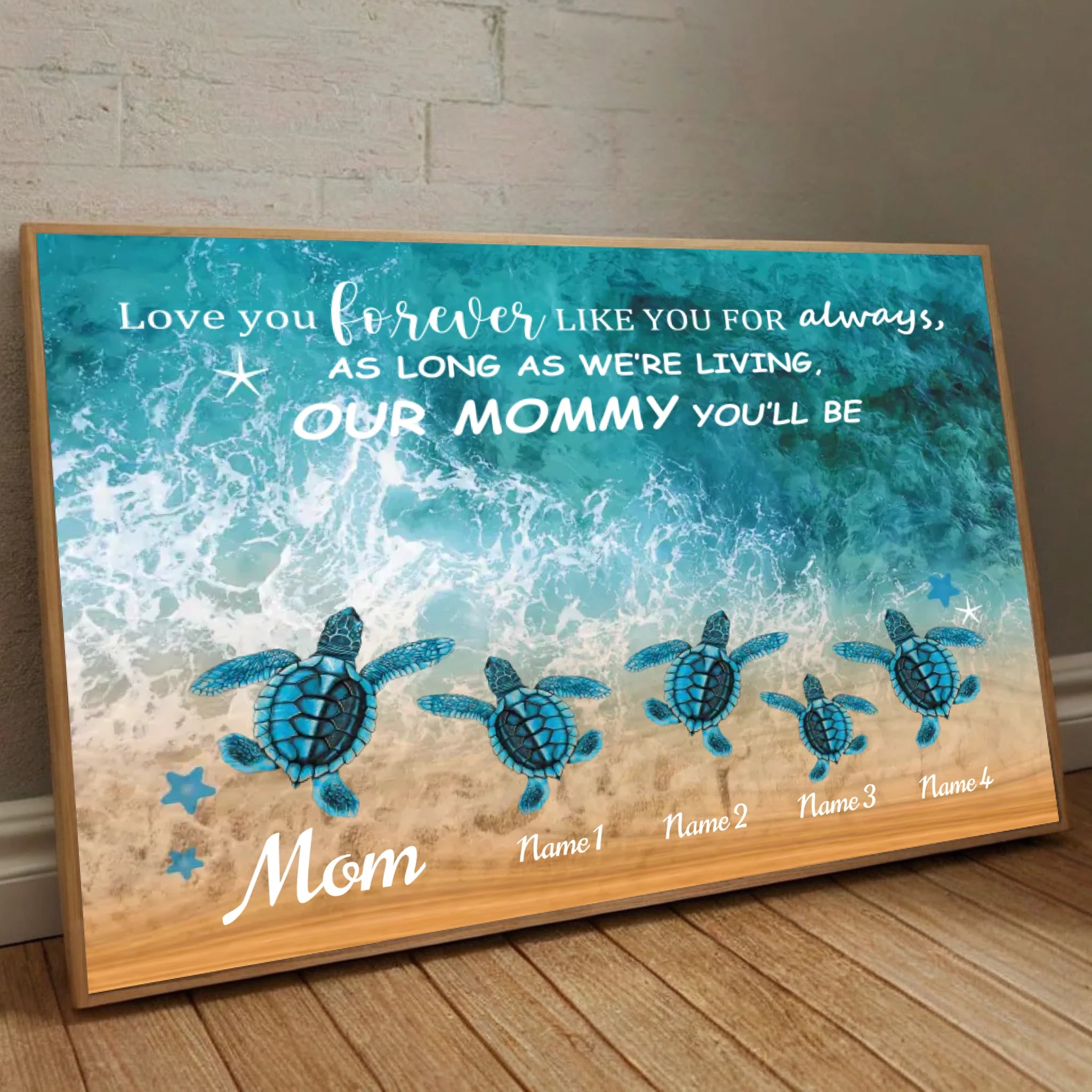 Mother’s Day Special – Personalized Turtle Ocean Poster for Beach-Loving Moms - 89Prints