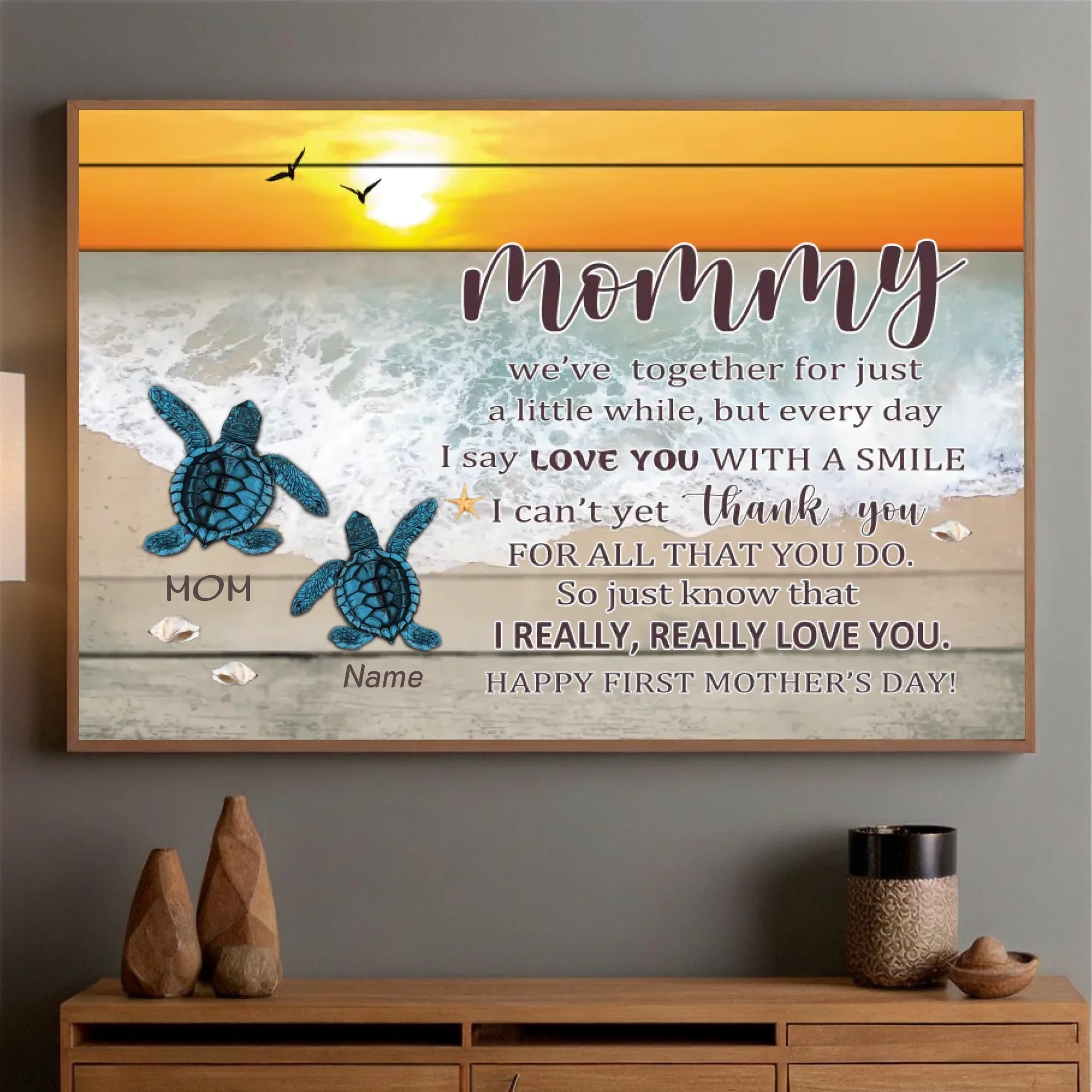 A Heartfelt Poster Gift for Mom – “Mommy’s Little One” Turtle Design by 89Prints