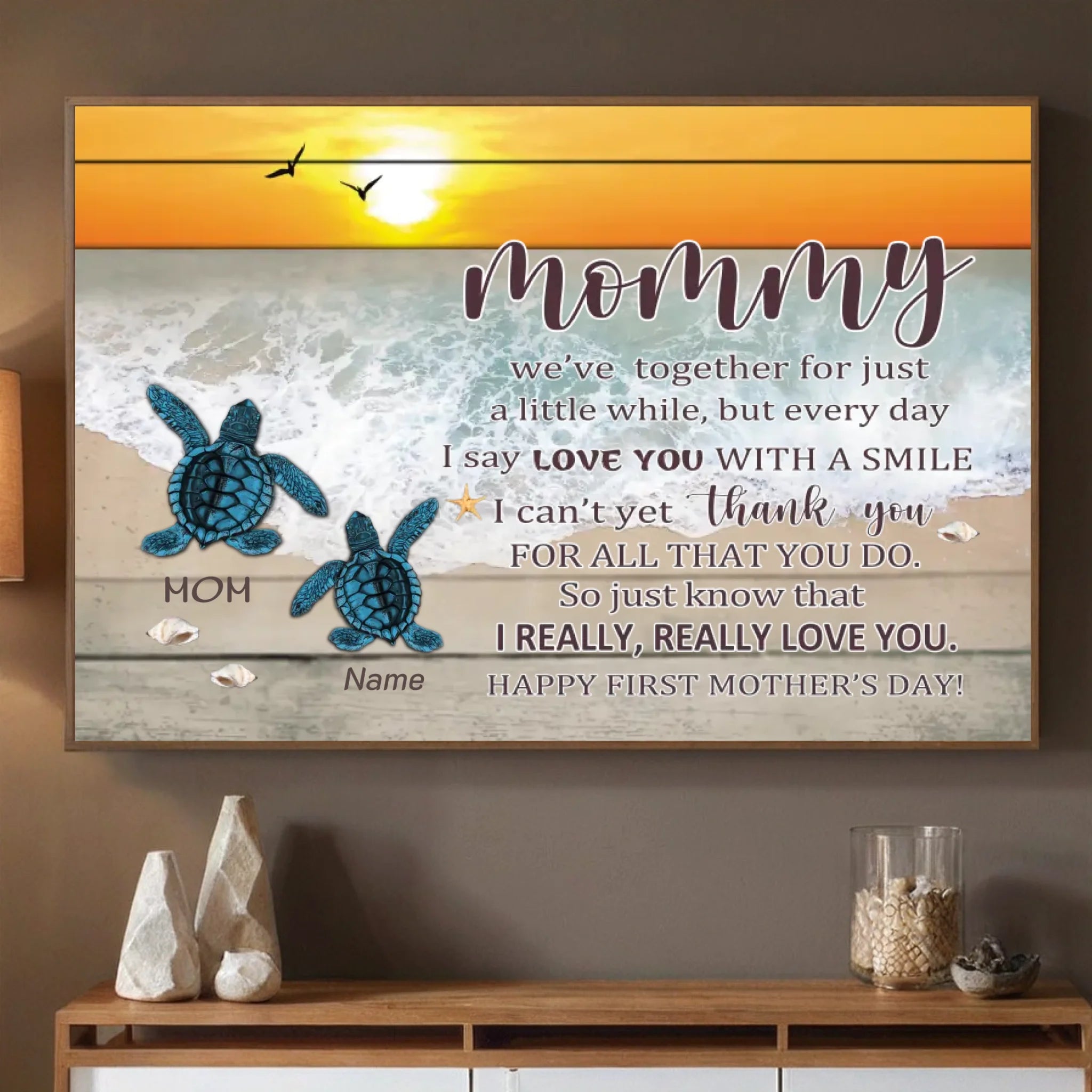 A Heartfelt Poster Gift for Mom – “Mommy’s Little One” Turtle Design by 89Prints