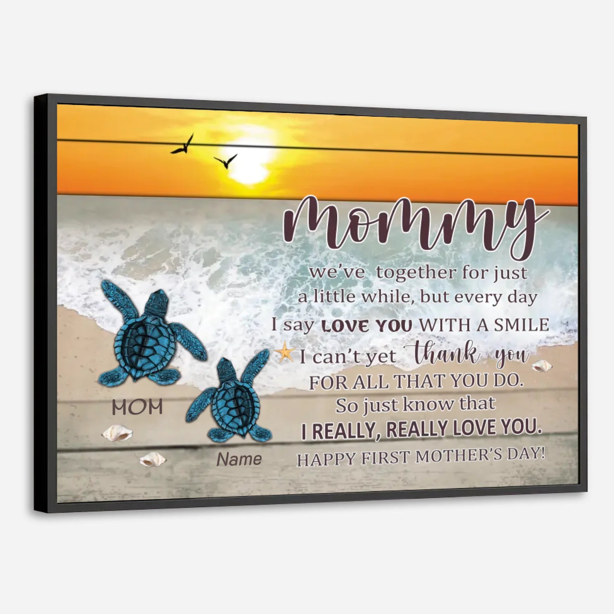 A Heartfelt Poster Gift for Mom – “Mommy’s Little One” Turtle Design by 89Prints