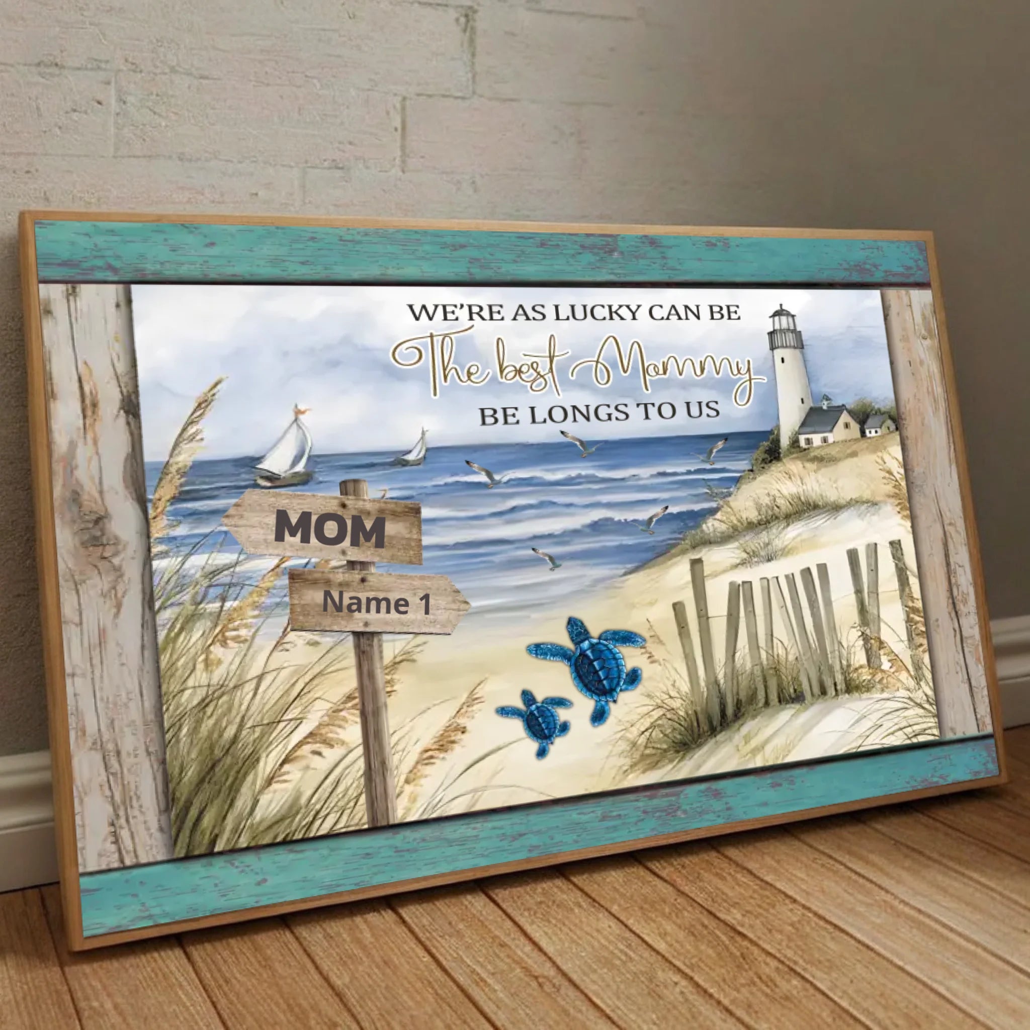 A Heartfelt Poster for the Best Mommy – Personalized Lighthouse Design - 89Prints