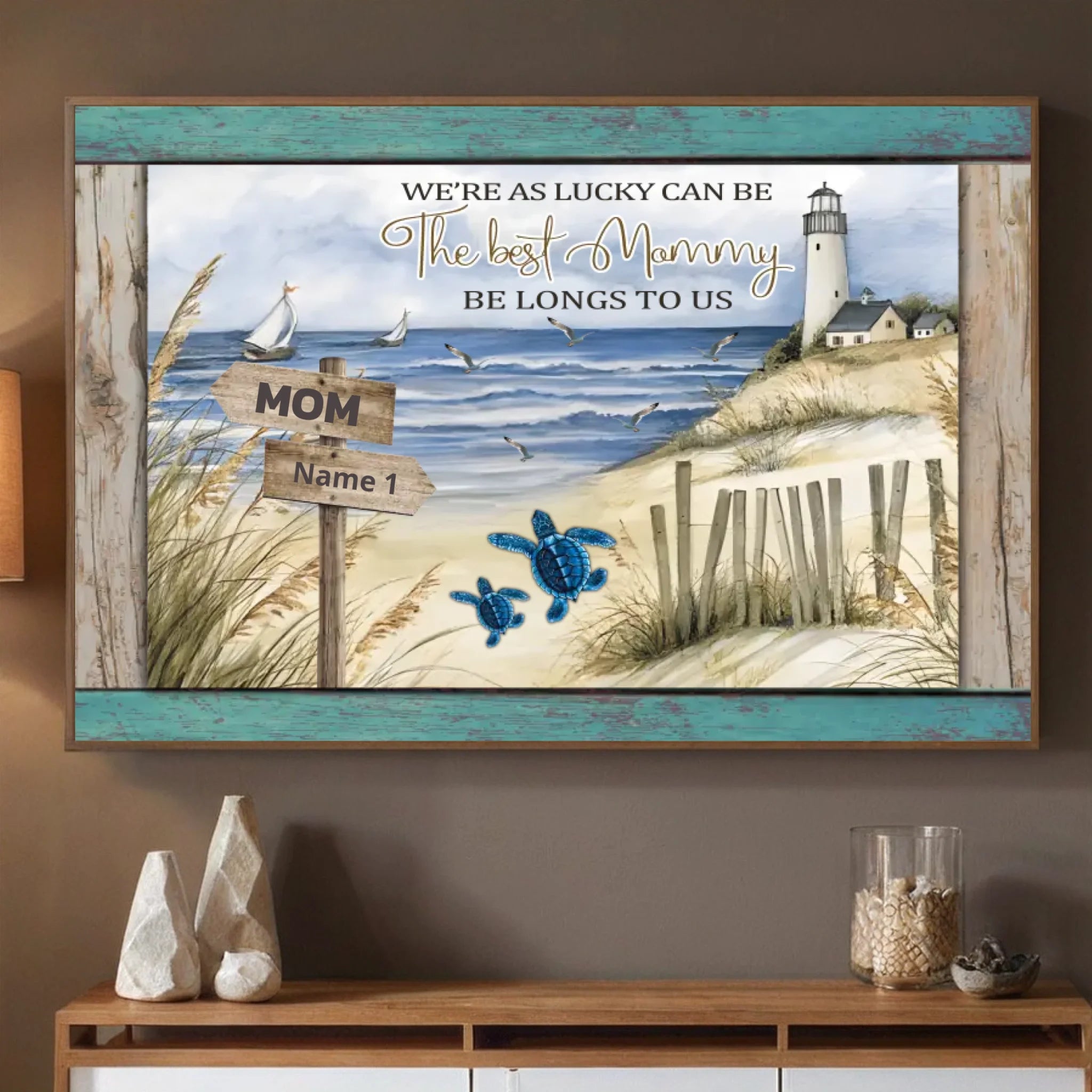 A Heartfelt Poster for the Best Mommy – Personalized Lighthouse Design - 89Prints