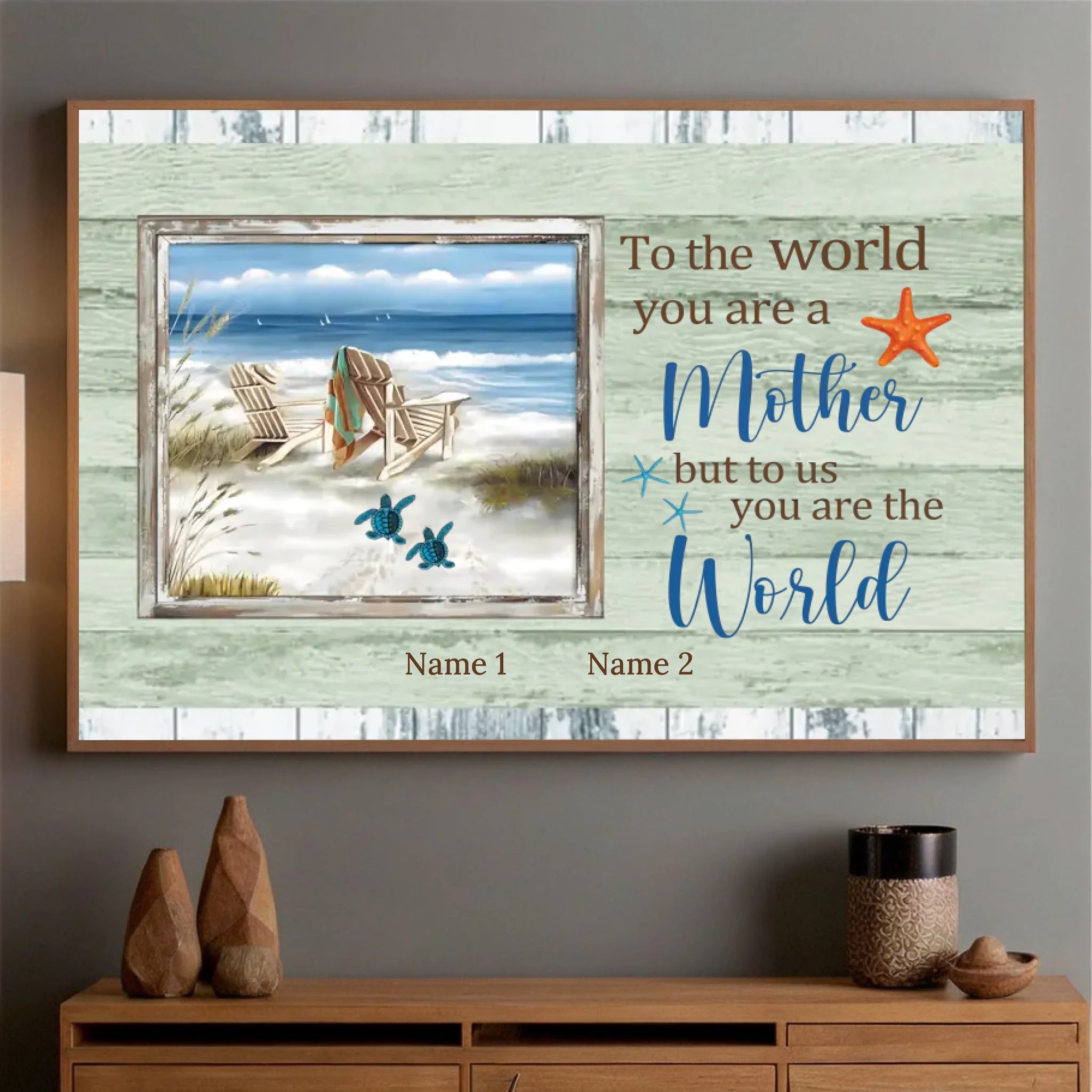 A Beautiful Personalized Poster Painting for Mom – To Us Mom is the World - 89Prints