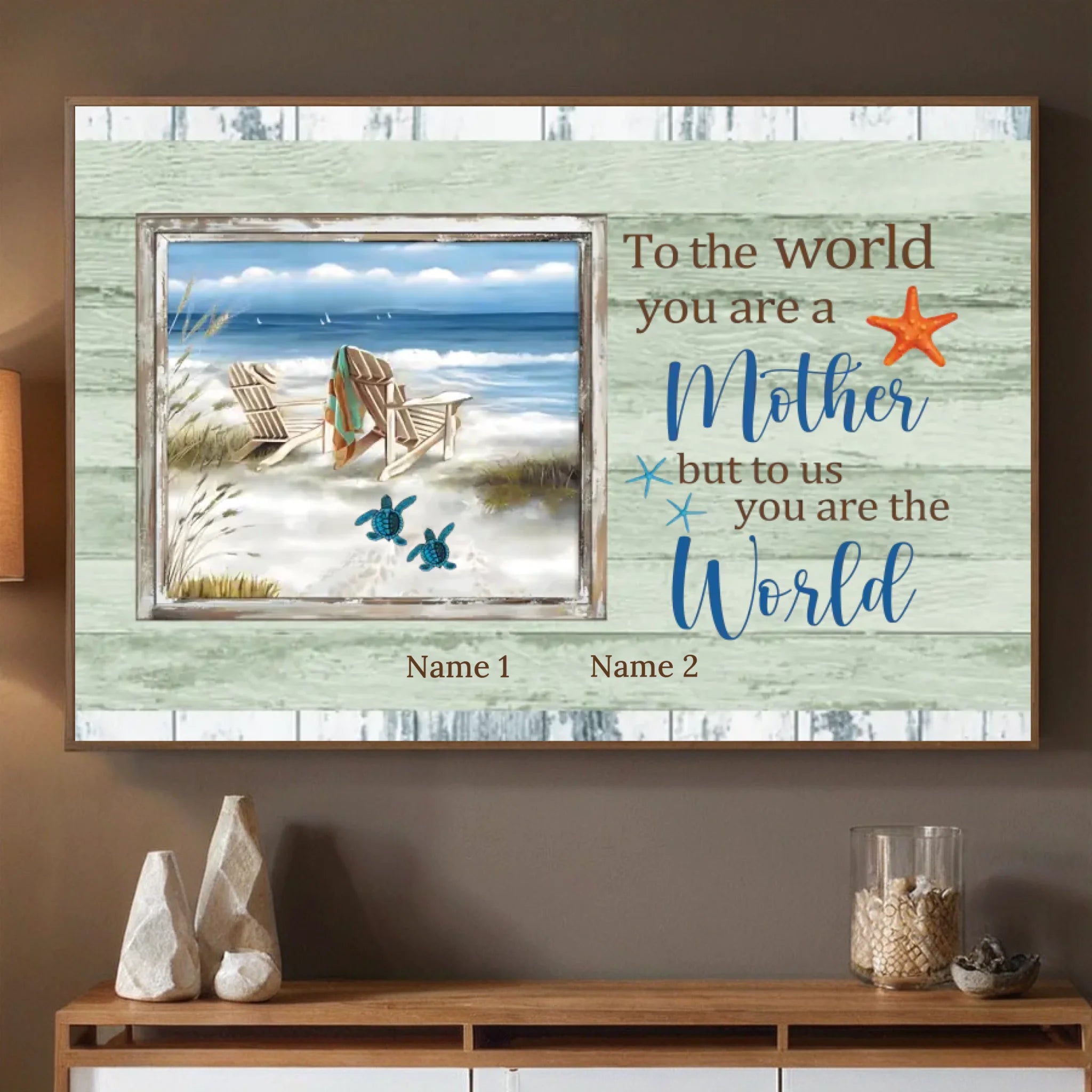 A Beautiful Personalized Poster Painting for Mom – To Us Mom is the World - 89Prints