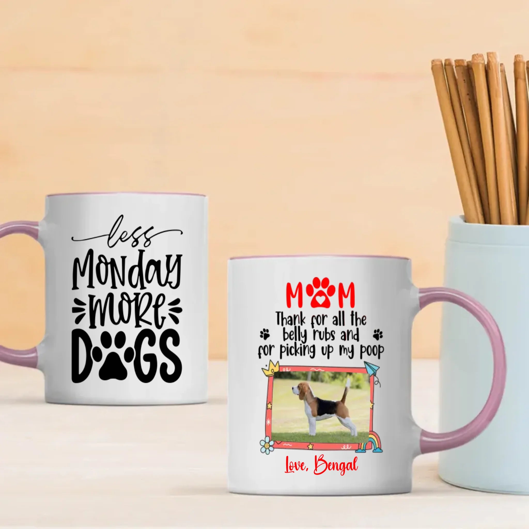 Heartfelt Personalized Dog Mom Mug – Thanks For All The Belly Rubs – 89Prints