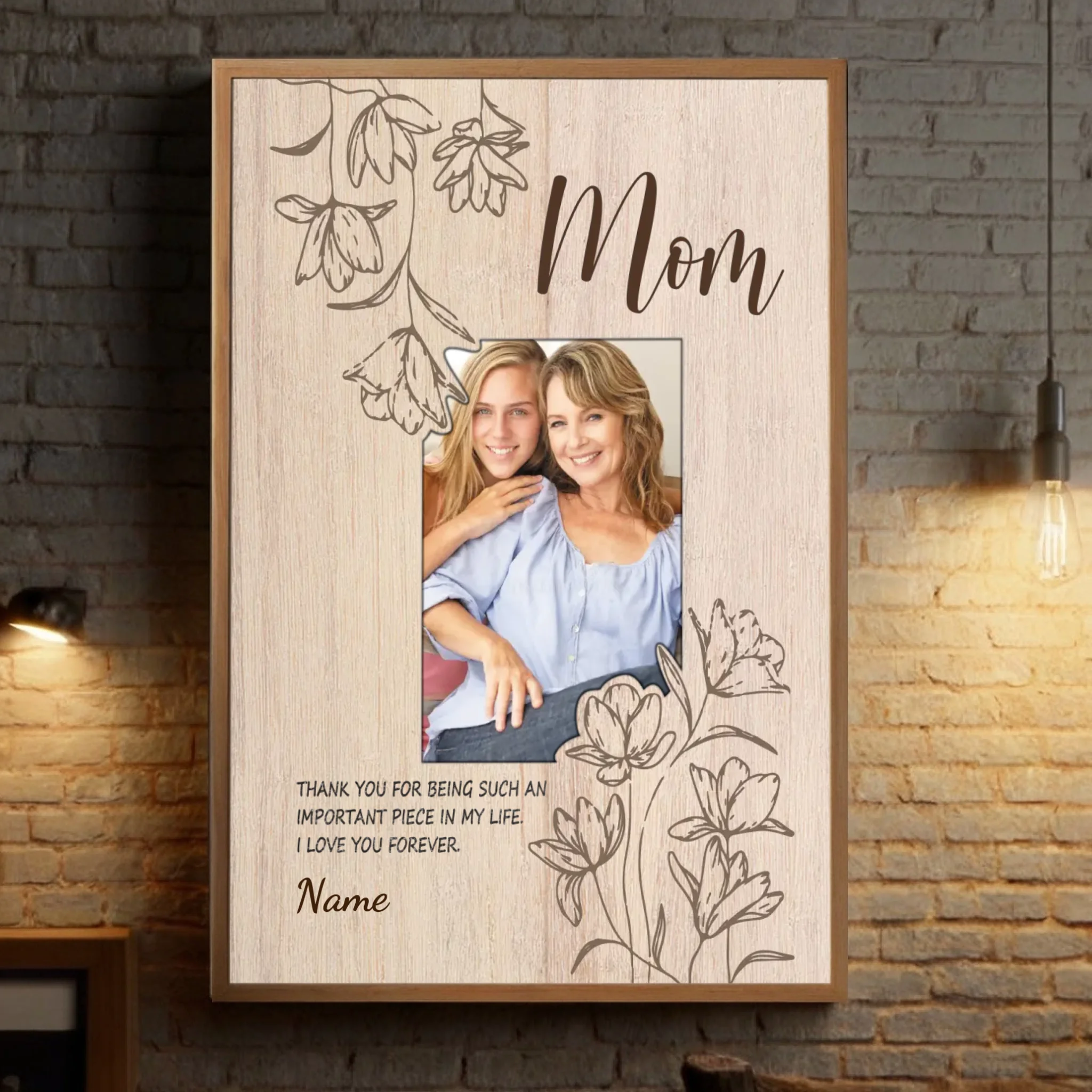 Mom: The Missing Piece of My Life – Personalized Poster Gift from 89Prints