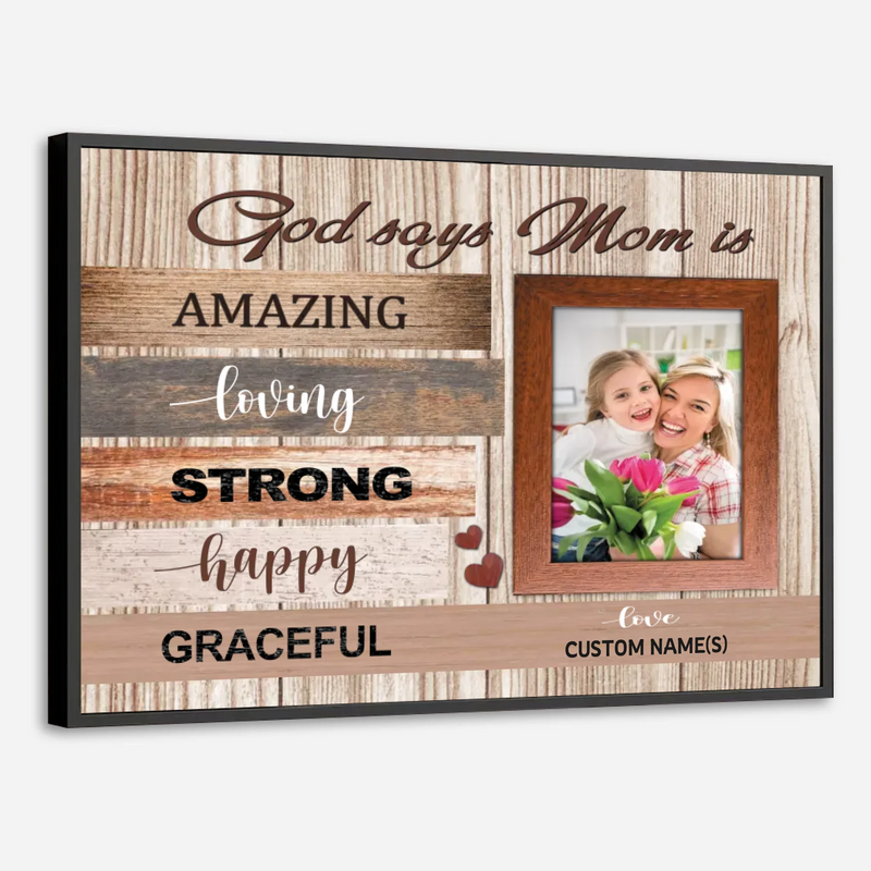God Says Mom is Amazing – Personalized Poster Gift for Mom - 89Prints