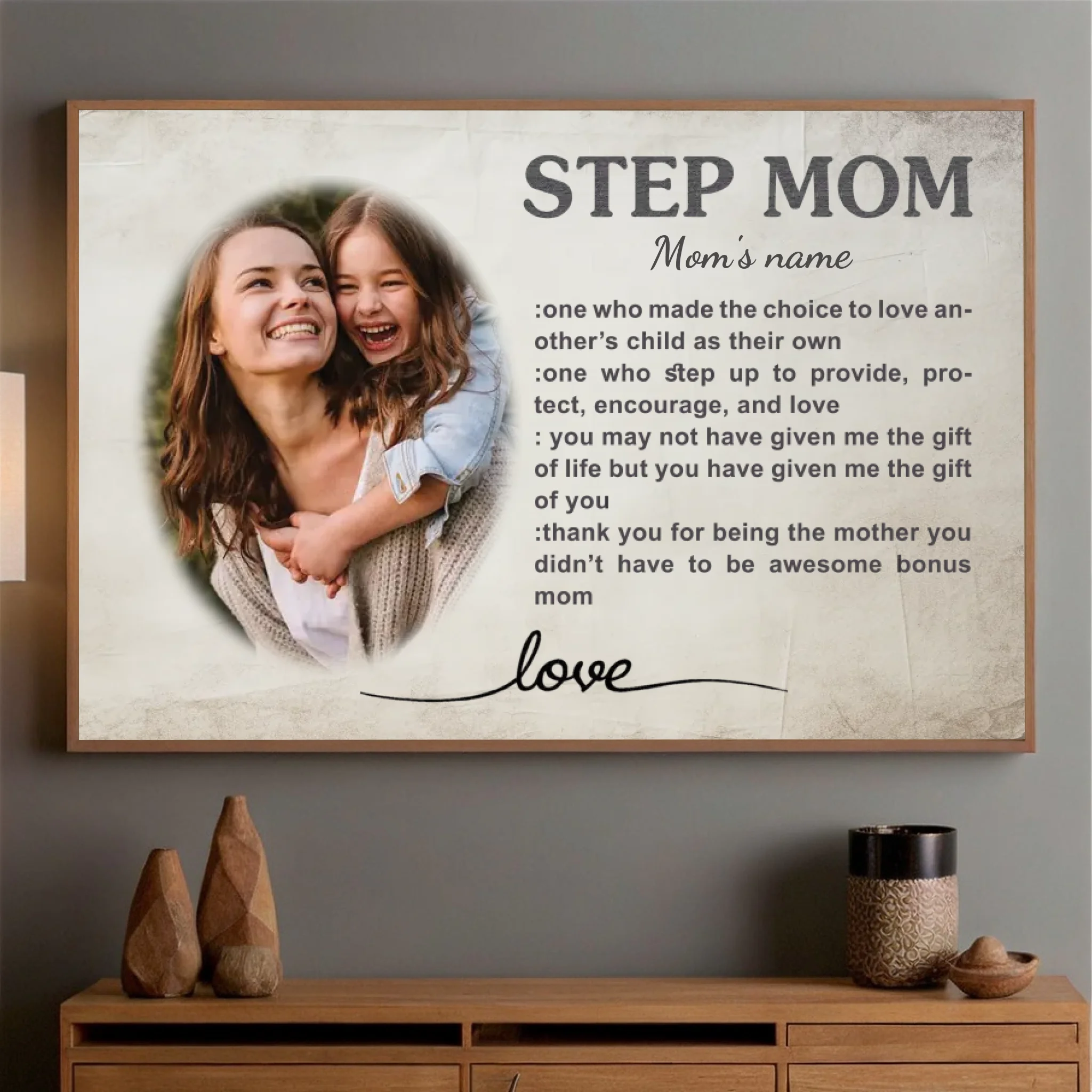 A Choice to Love – Personalized Step Mom Poster Gift - 89Prints