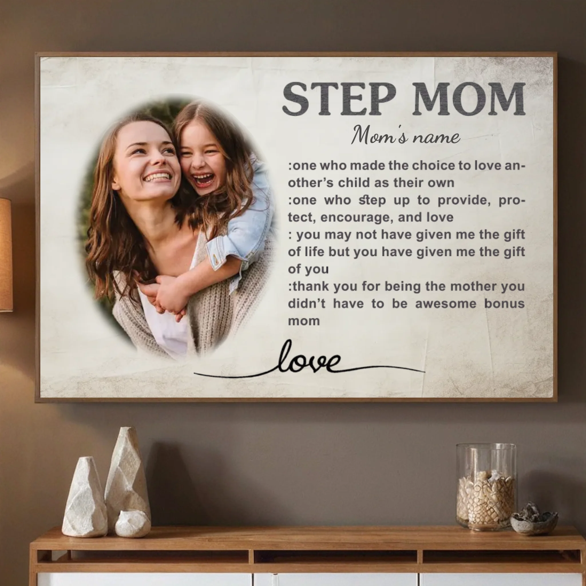A Choice to Love – Personalized Step Mom Poster Gift - 89Prints