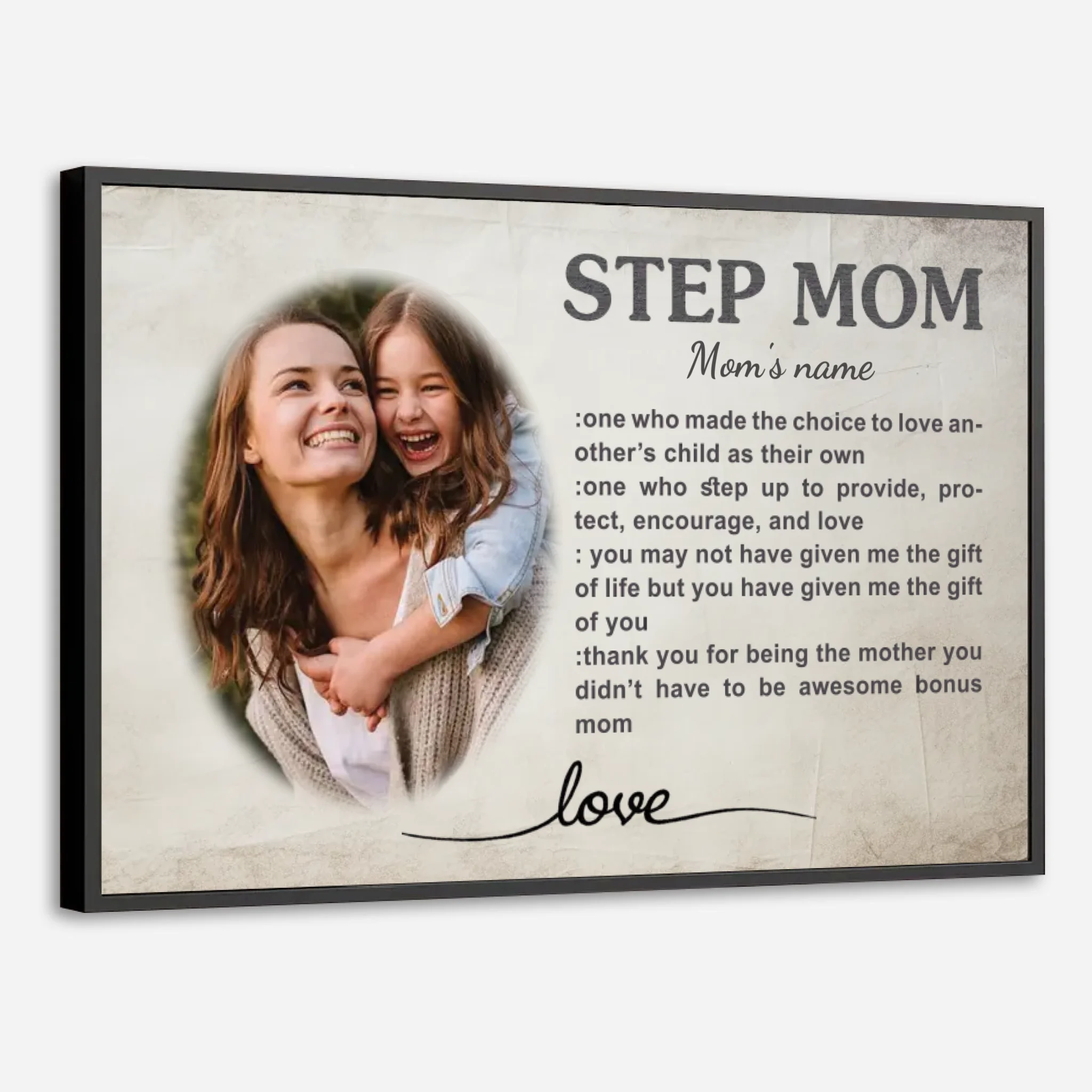 A Choice to Love – Personalized Step Mom Poster Gift - 89Prints