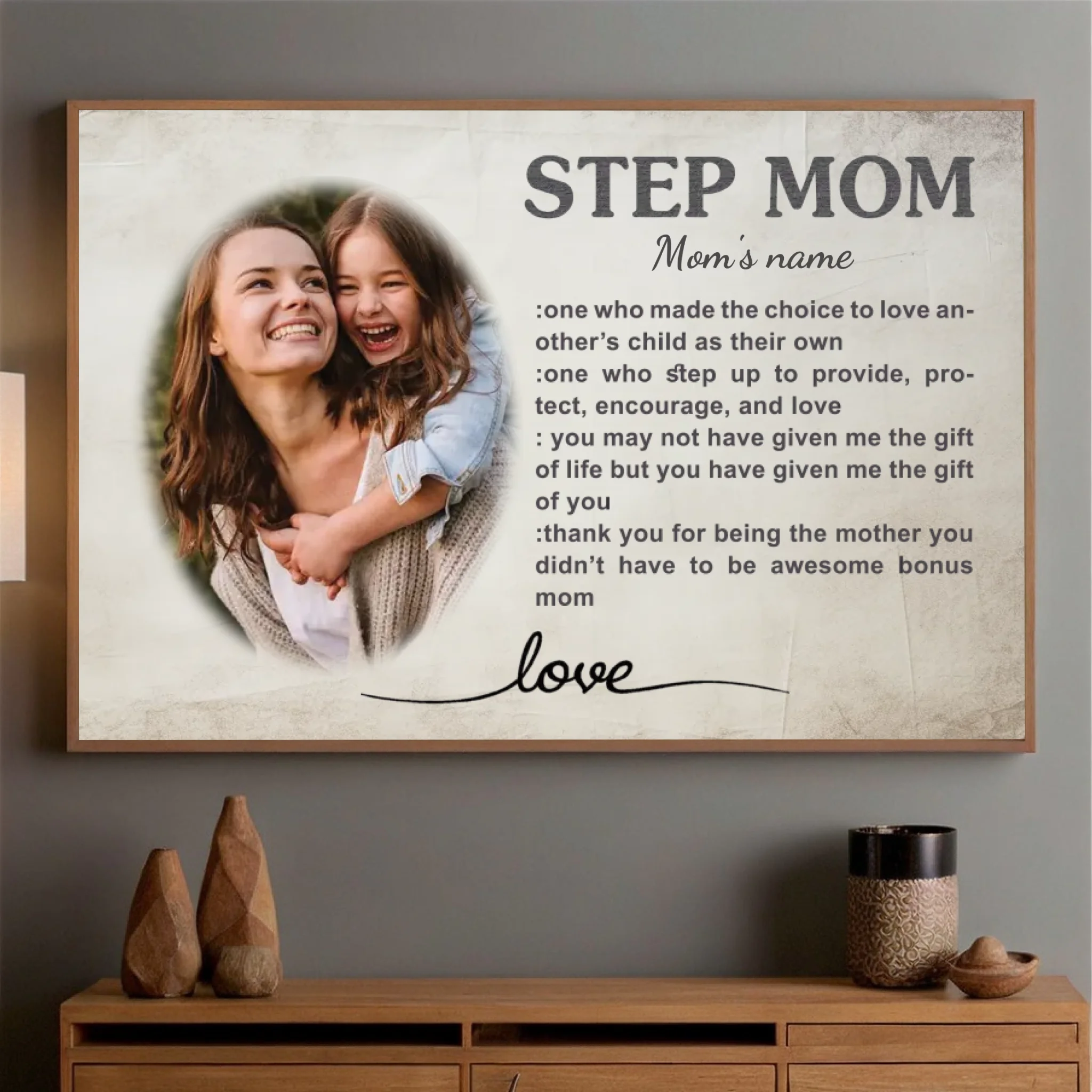 A Choice to Love – Personalized Step Mom Poster Gift - 89Prints
