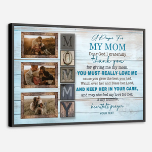 Personalized Mom Poster Expressing Gratitude Thank God for a Wonderful Mom - 89Prints