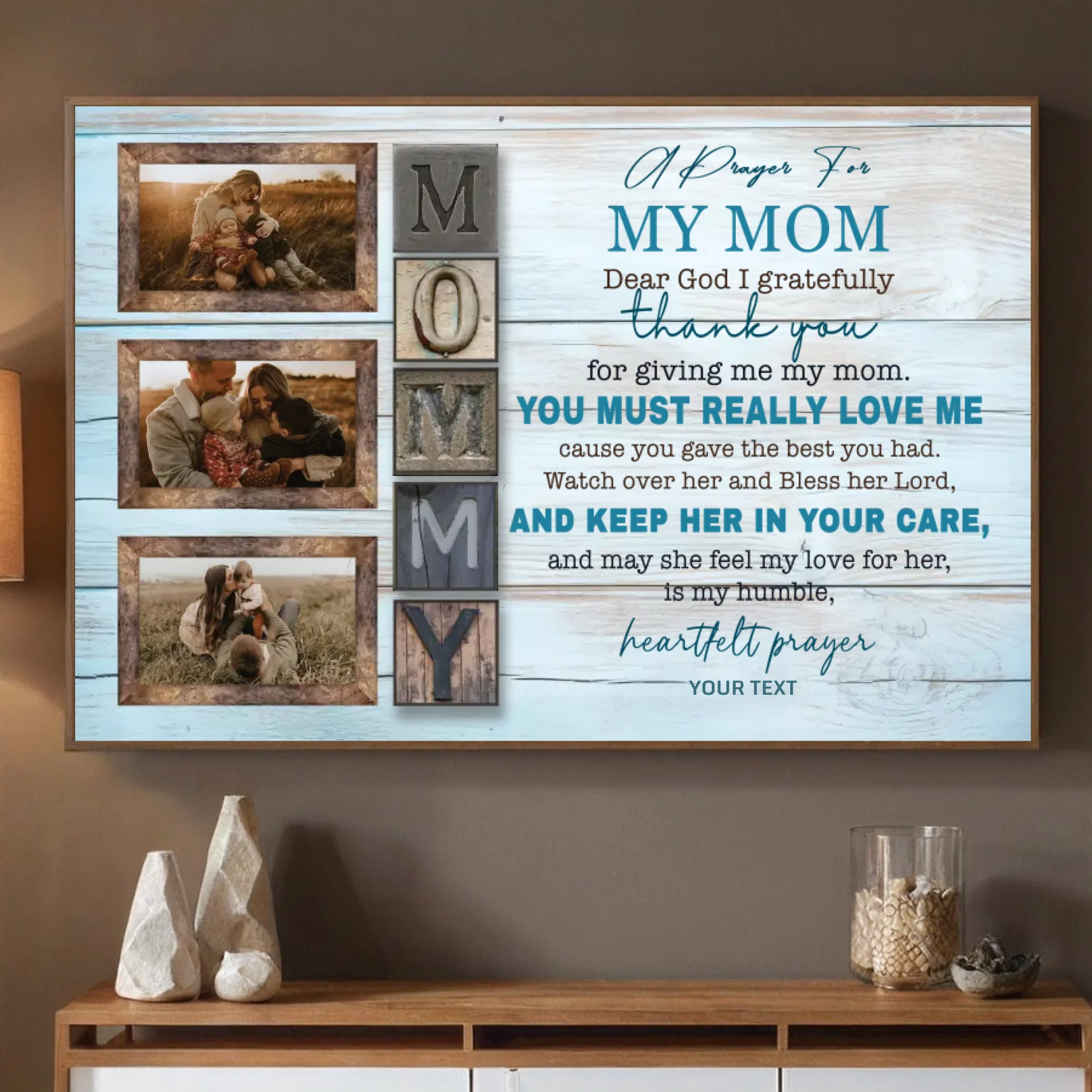 Personalized Mom Poster Expressing Gratitude Thank God for a Wonderful Mom - 89Prints