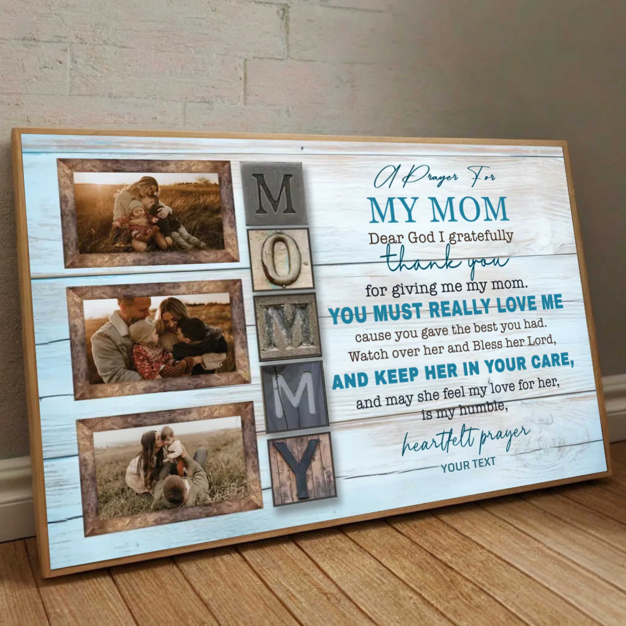 Personalized Mom Poster Expressing Gratitude Thank God for a Wonderful Mom - 89Prints