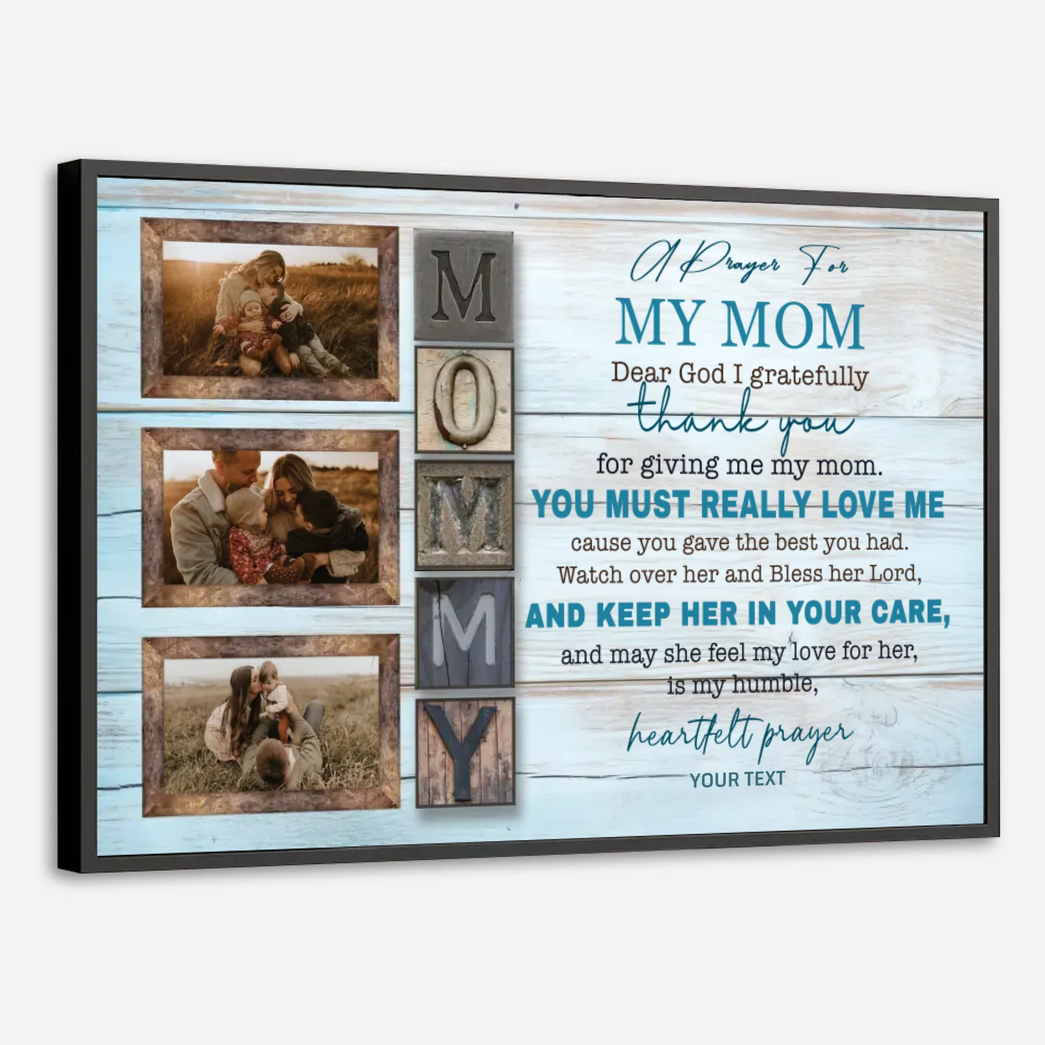 Personalized Mom Poster Expressing Gratitude Thank God for a Wonderful Mom - 89Prints