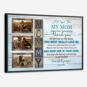 Personalized Mom Poster Expressing Gratitude Thank God for a Wonderful Mom - 89Prints