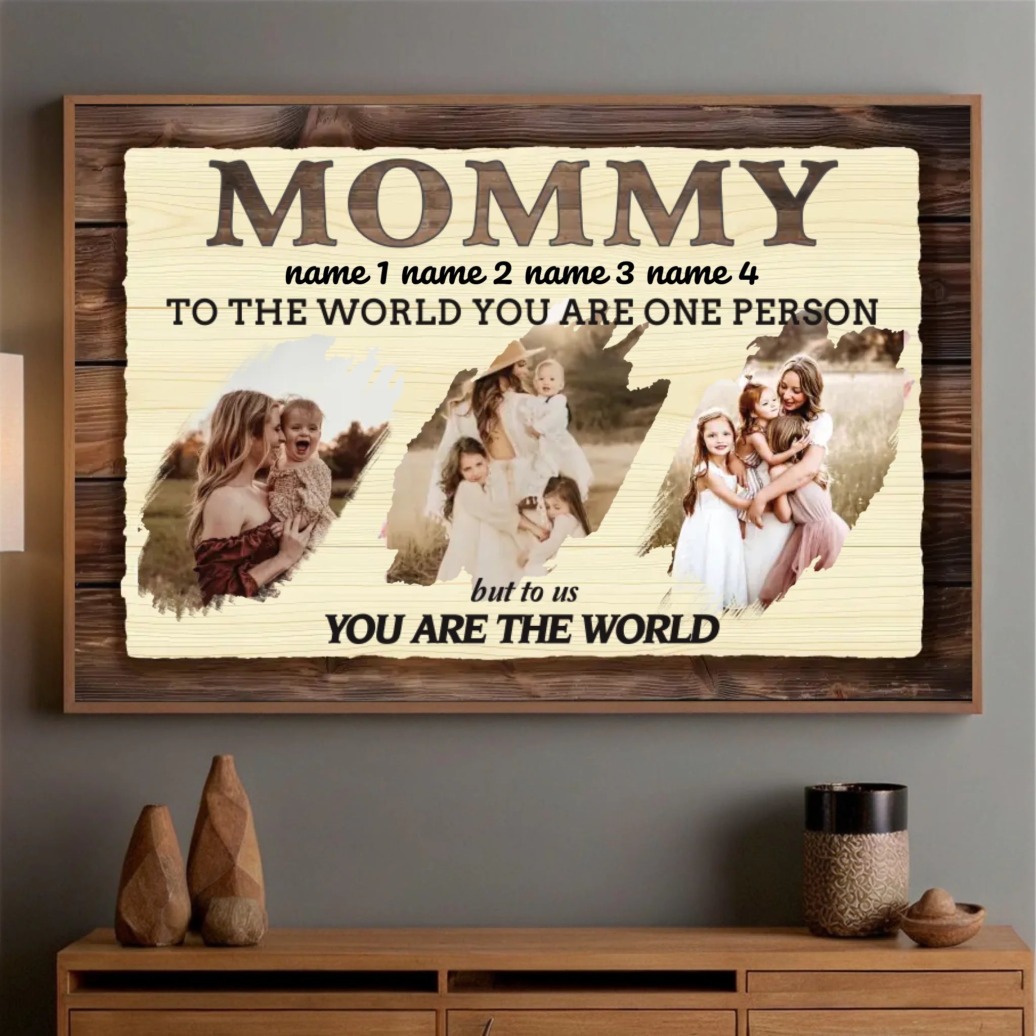 Personalized Mom Poster with the Quote: You Are the World to Us - 89Prints