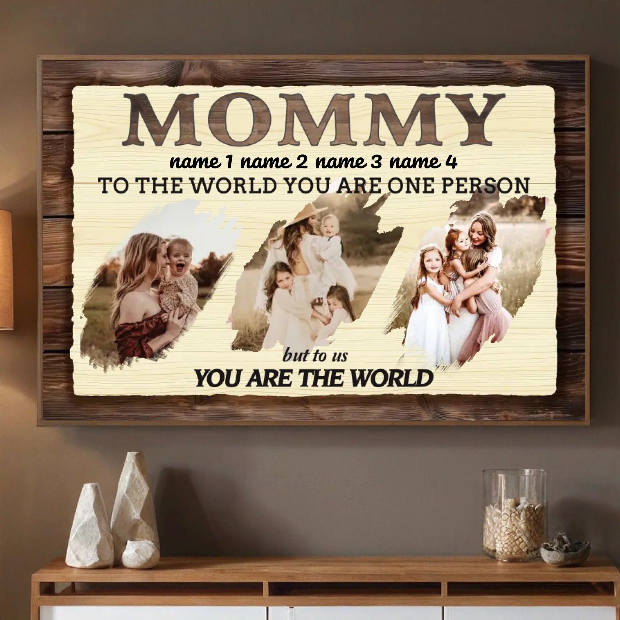Personalized Mom Poster with the Quote: You Are the World to Us - 89Prints