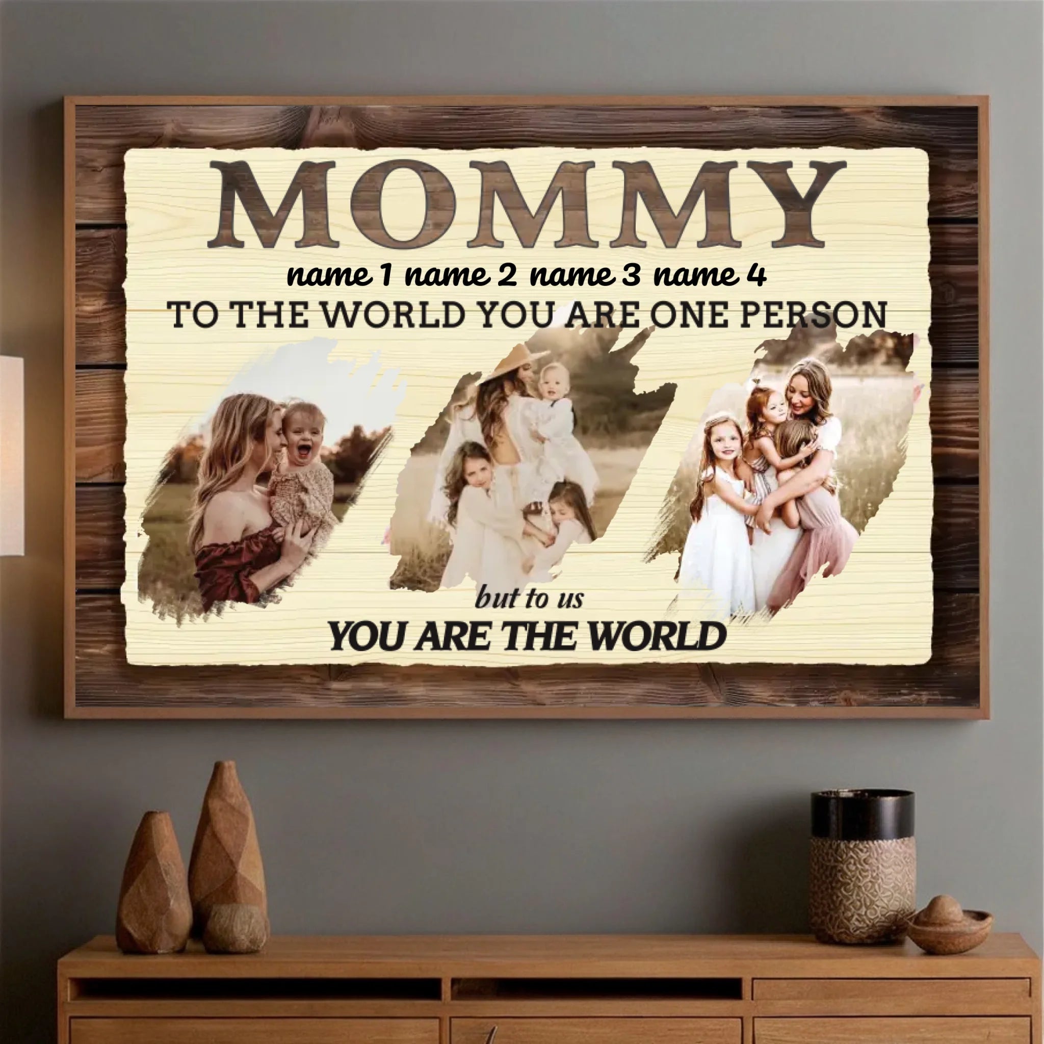Personalized Mom Poster with the Quote: You Are the World to Us - 89Prints