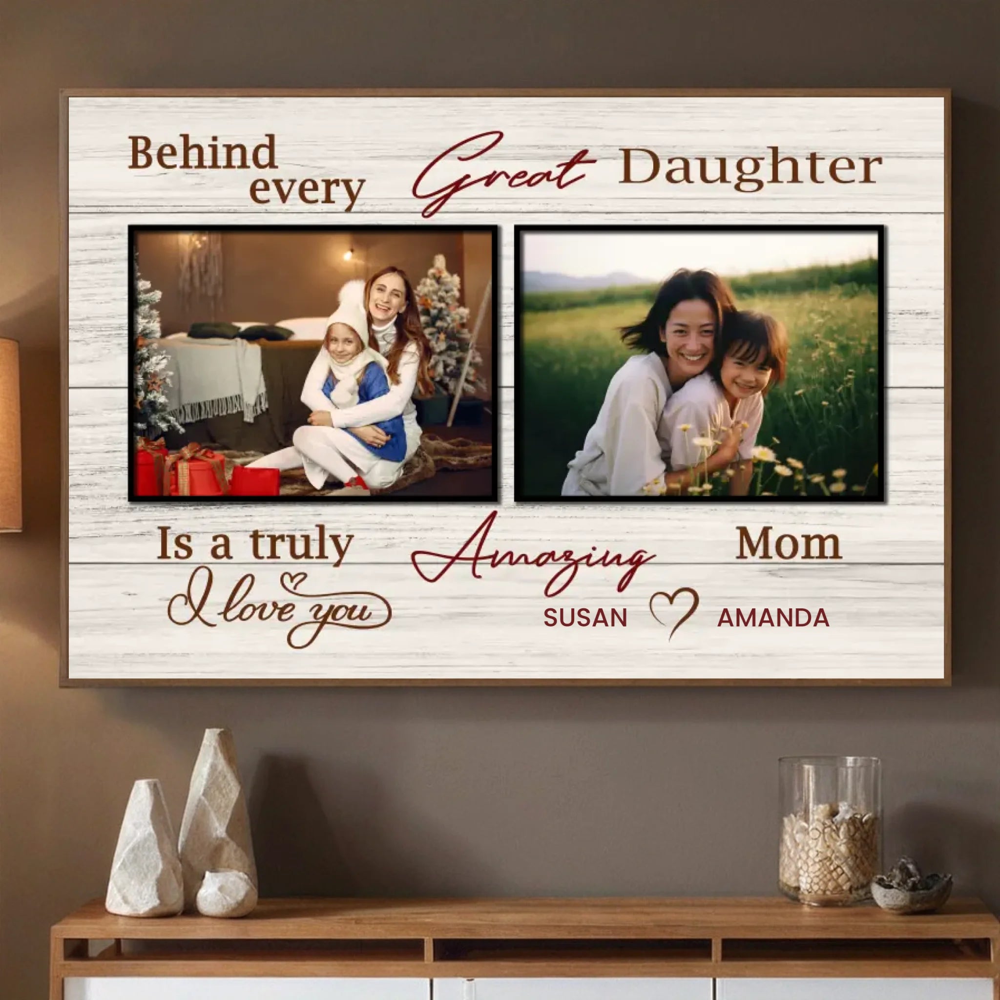 Behind Every Great Daughter: Custom Mom Poster to Celebrate Mom - 89Prints