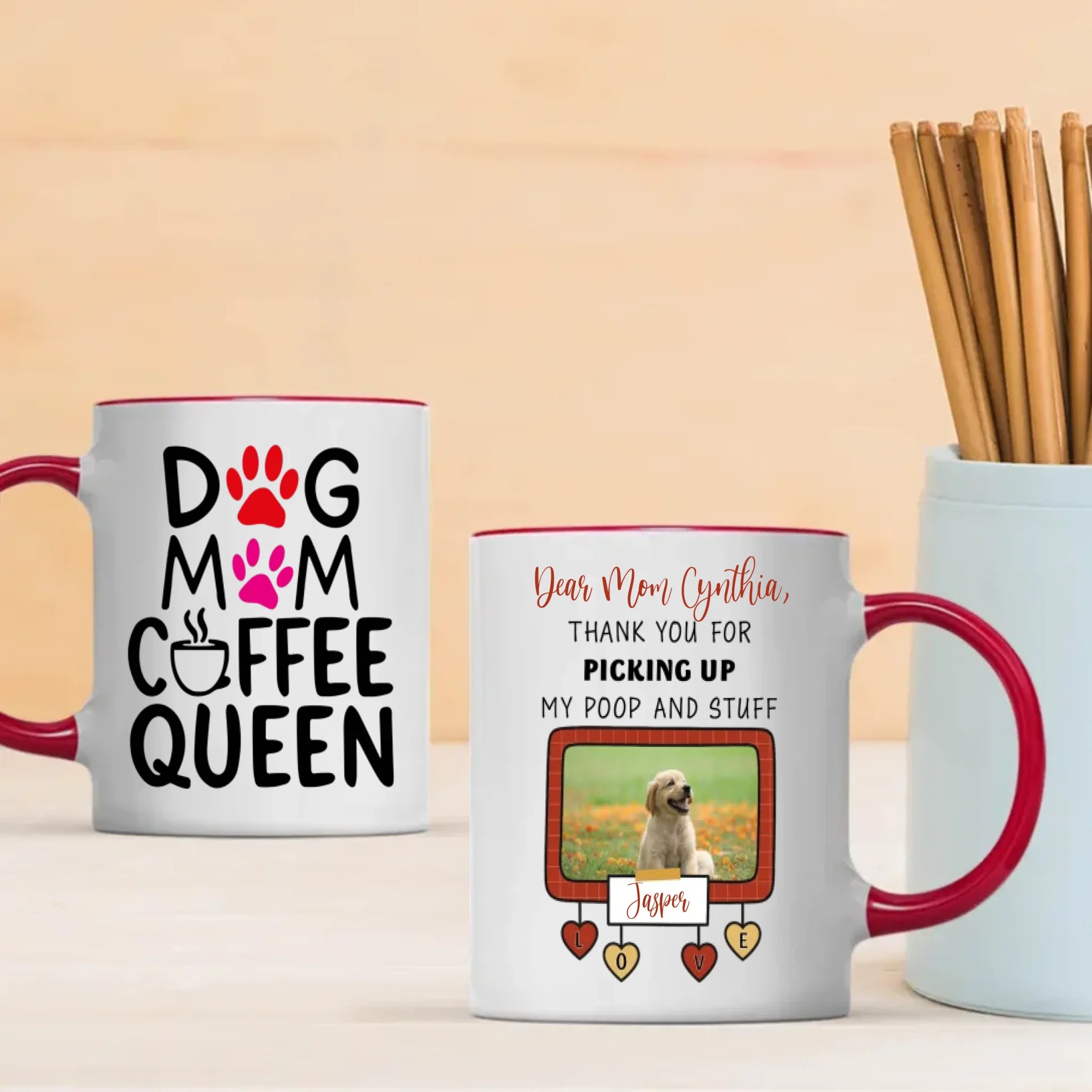 Thank You for Picking Up My Poop and Stuff Dog Mug – Funny Personalized Gift from Your Pup – 89Prints