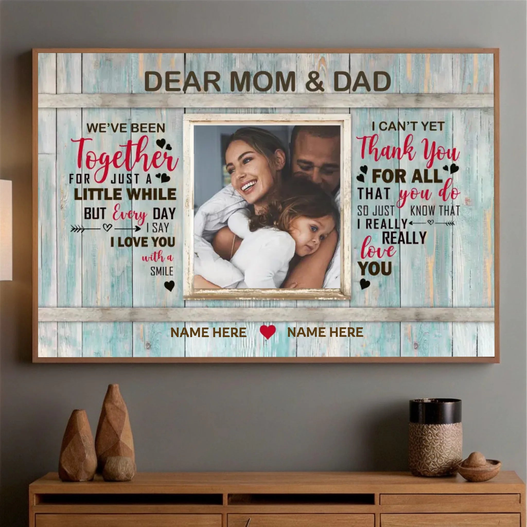 Love With a Smile – Personalized Poster Featuring Photos of Mom and Dad - 89Prints