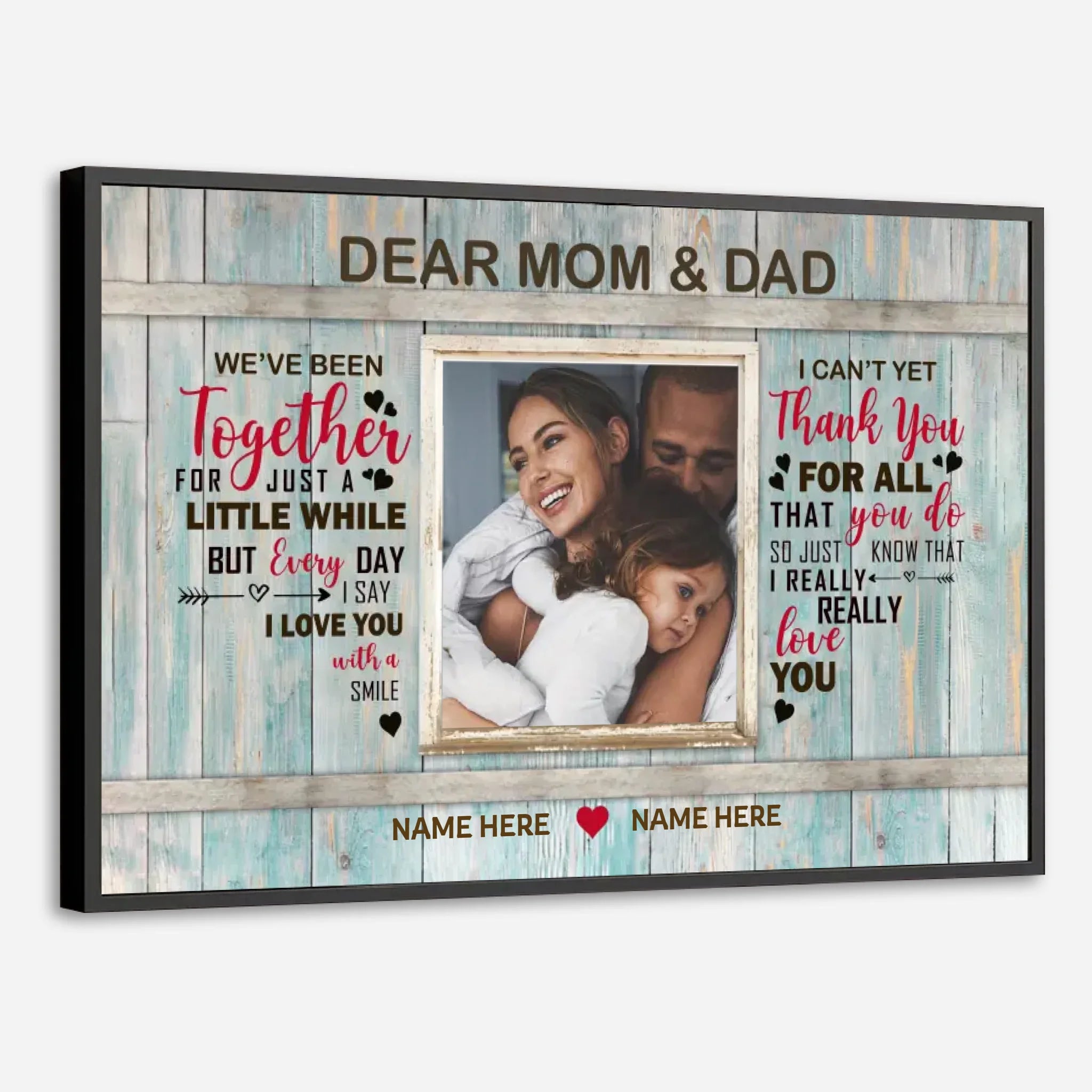 Love With a Smile – Personalized Poster Featuring Photos of Mom and Dad - 89Prints