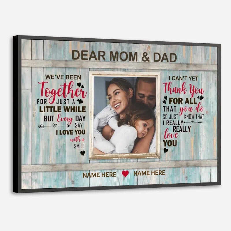 Love With a Smile – Personalized Poster Featuring Photos of Mom and Dad - 89Prints