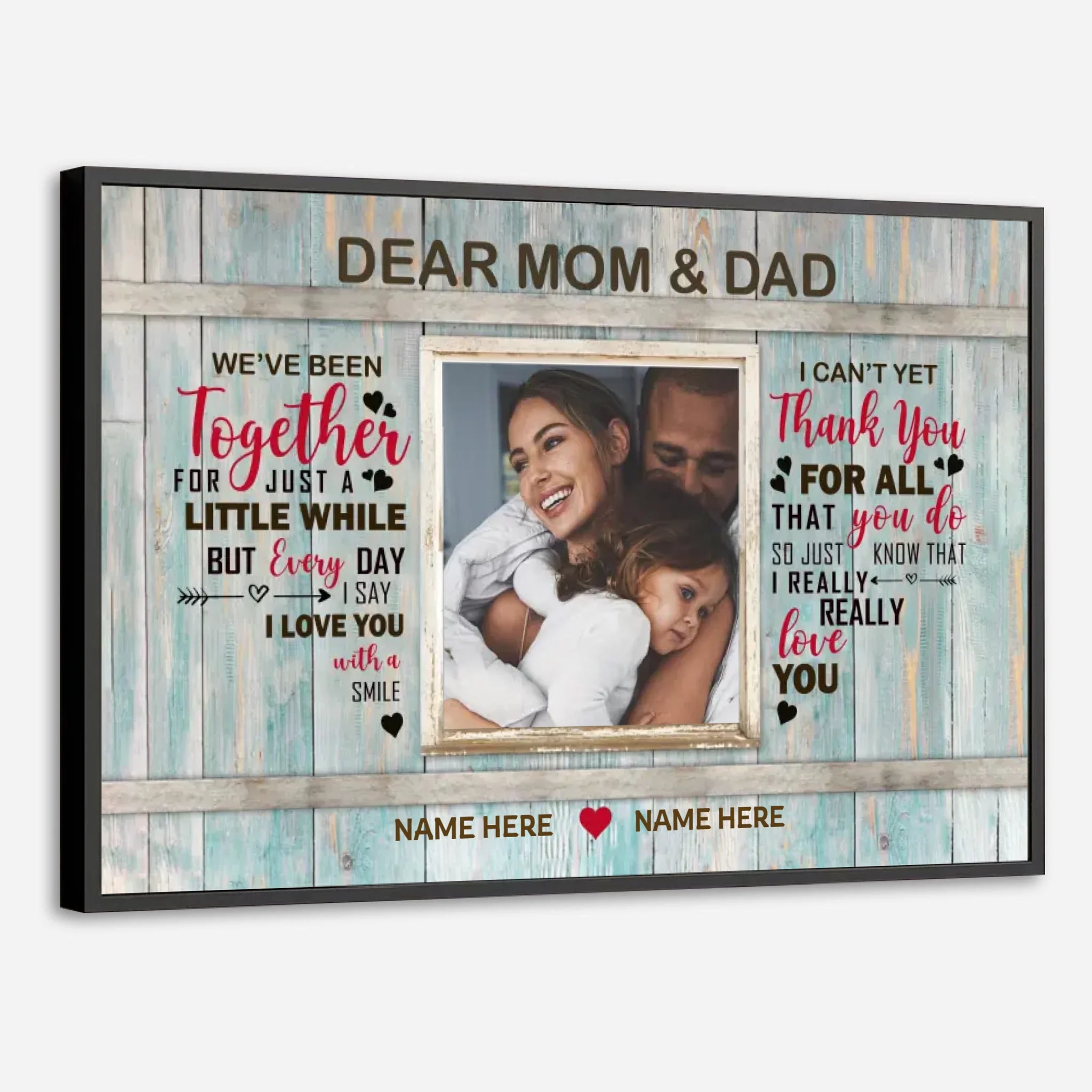 Love With a Smile – Personalized Poster Featuring Photos of Mom and Dad - 89Prints