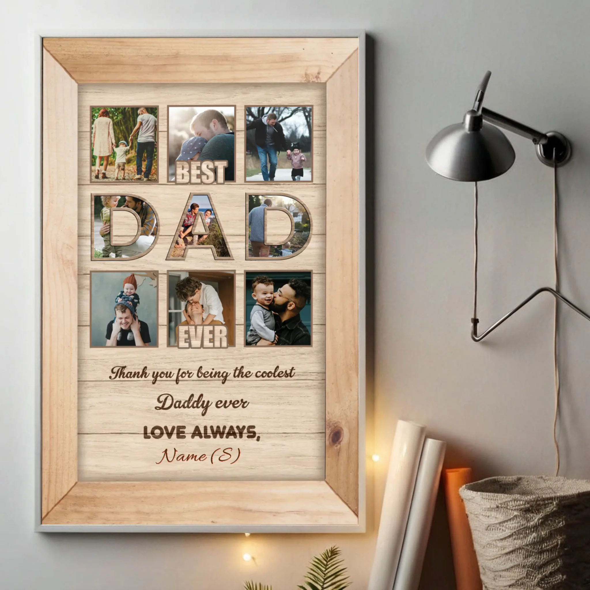Personalized Best Dad Ever Poster – Custom Photo Collage for the Greatest Father - 89Prints