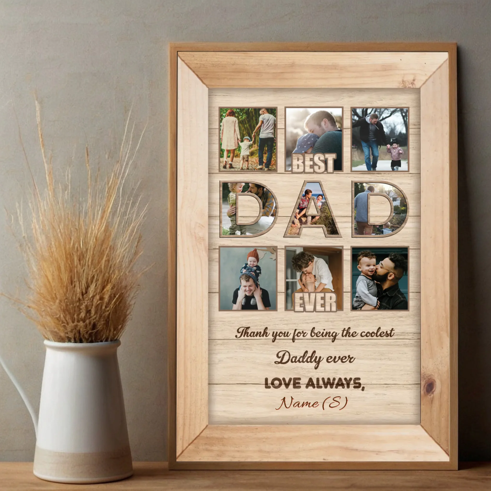 Personalized Best Dad Ever Poster – Custom Photo Collage for the Greatest Father - 89Prints